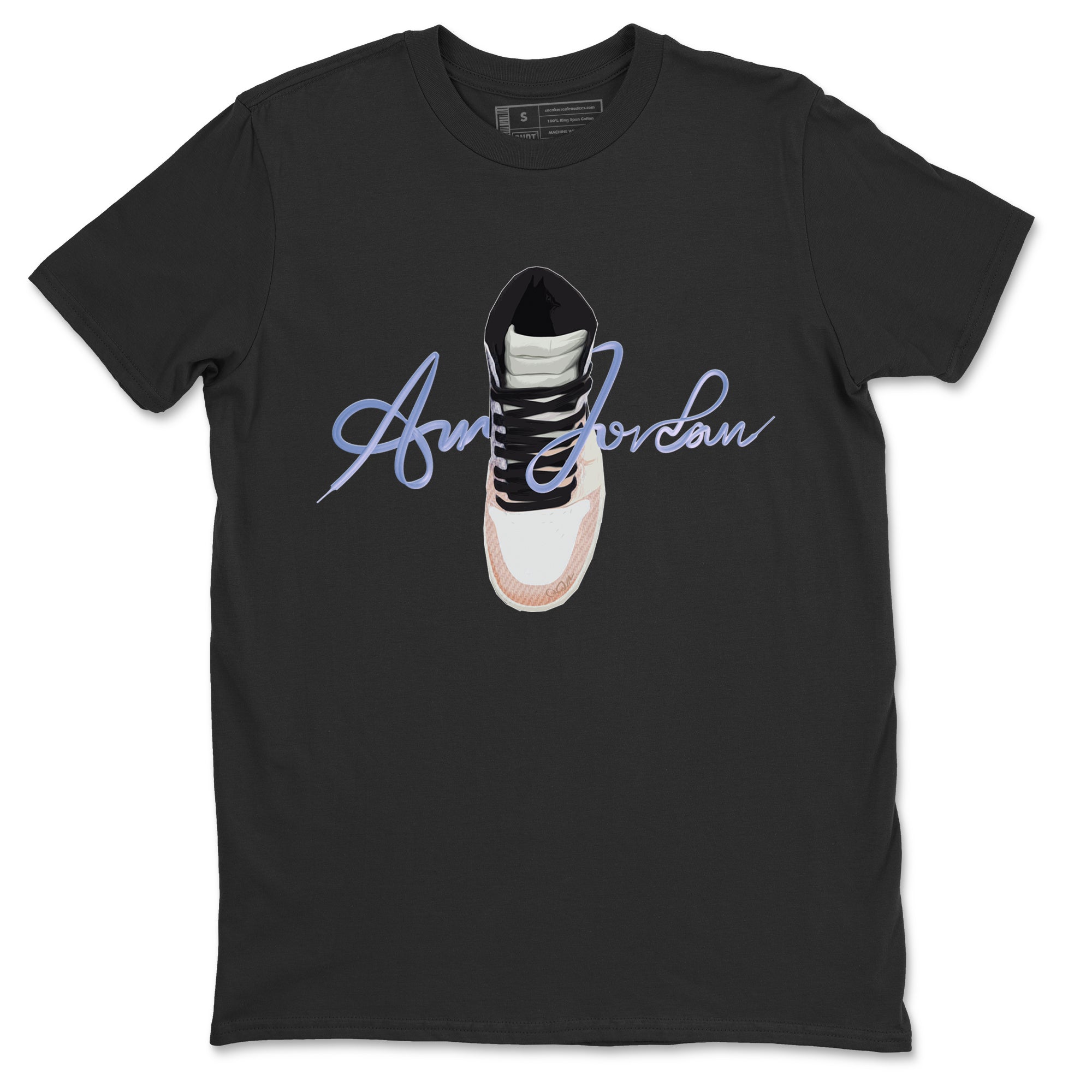 Caligraphy Shoe Lace Unisex Tops - Air Jordan 1 Skyline