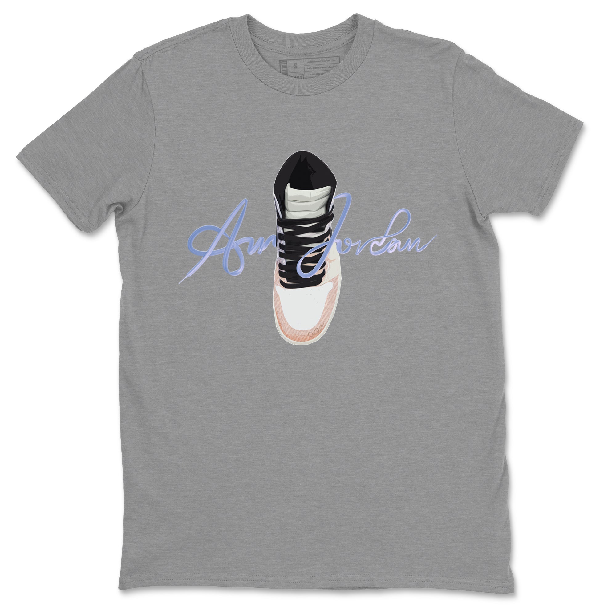 Caligraphy Shoe Lace Unisex Tops - Air Jordan 1 Skyline