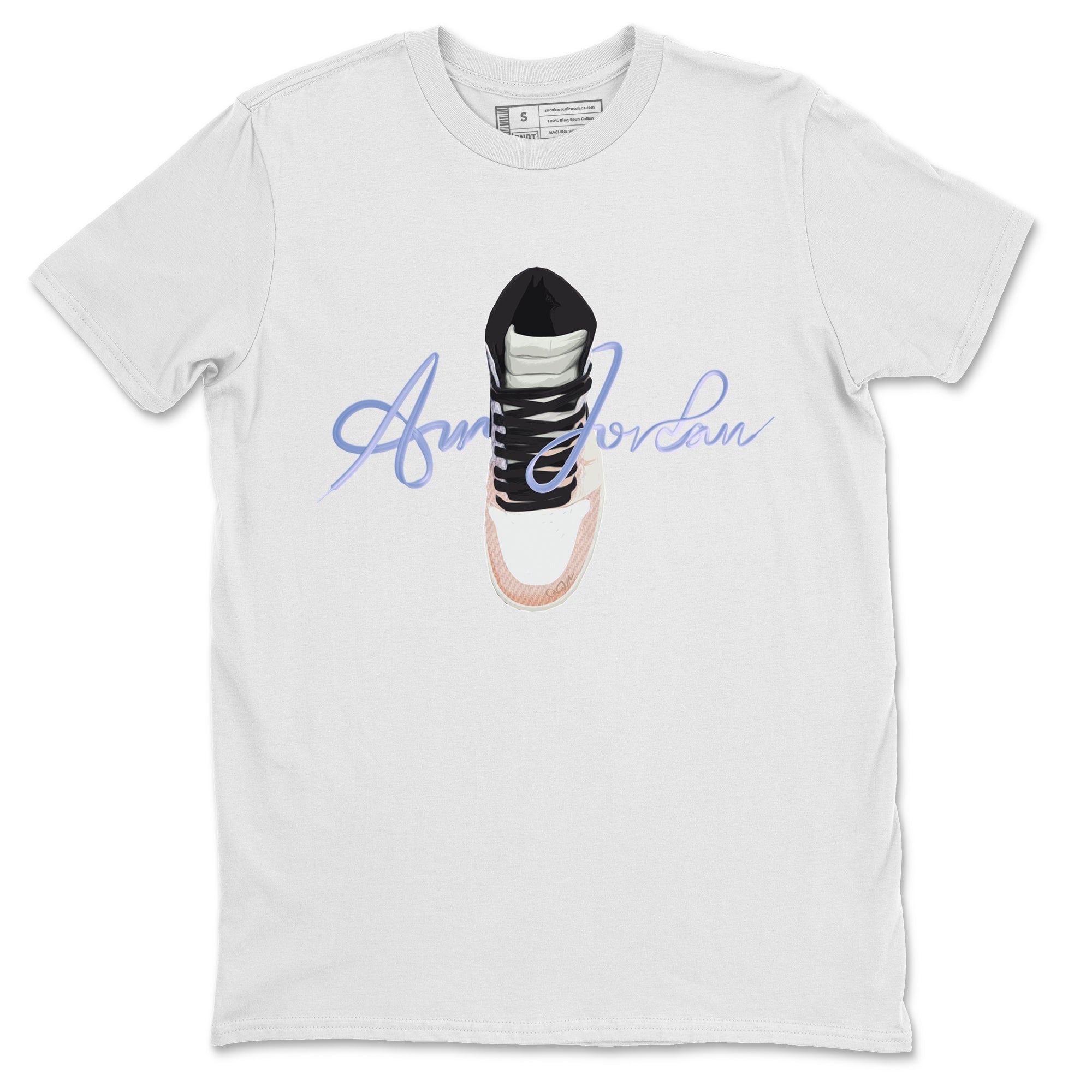 Caligraphy Shoe Lace Unisex Tops - Air Jordan 1 Skyline