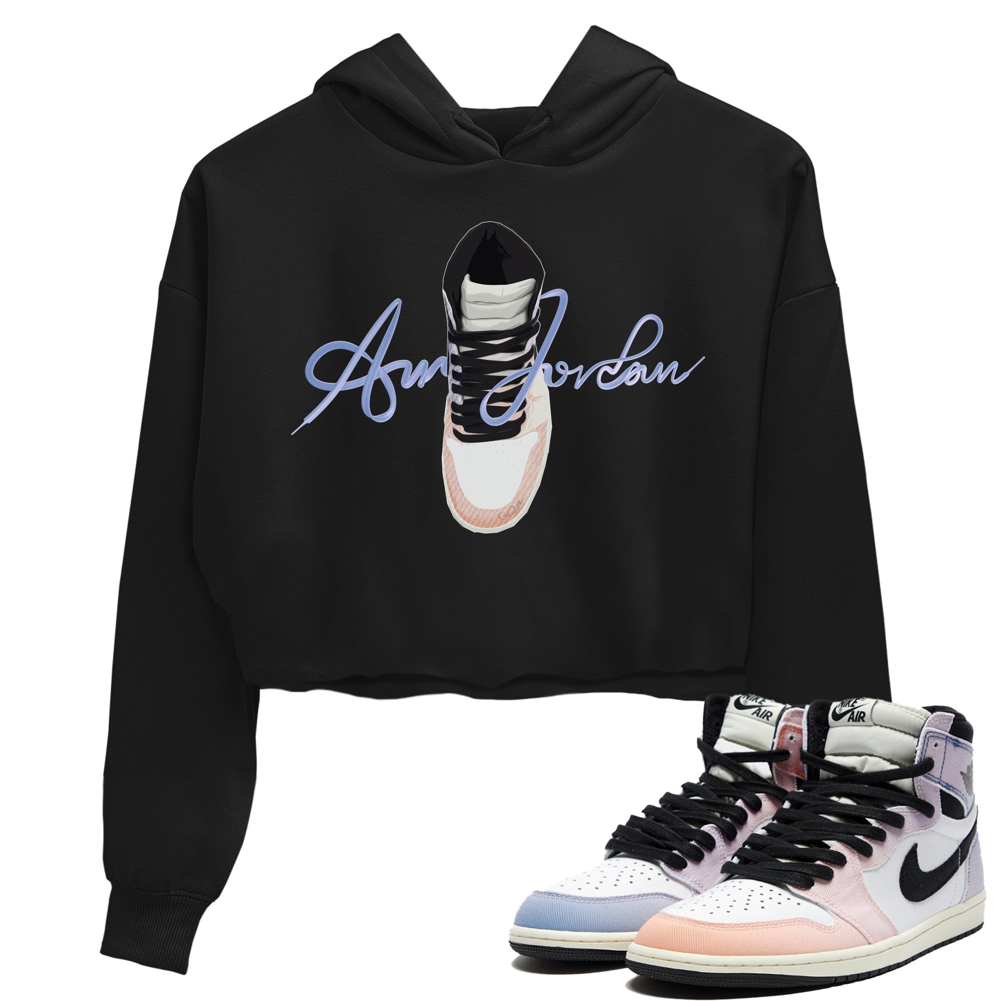 Caligraphy Shoe Lace Women's Tops - Air Jordan 1 Skyline