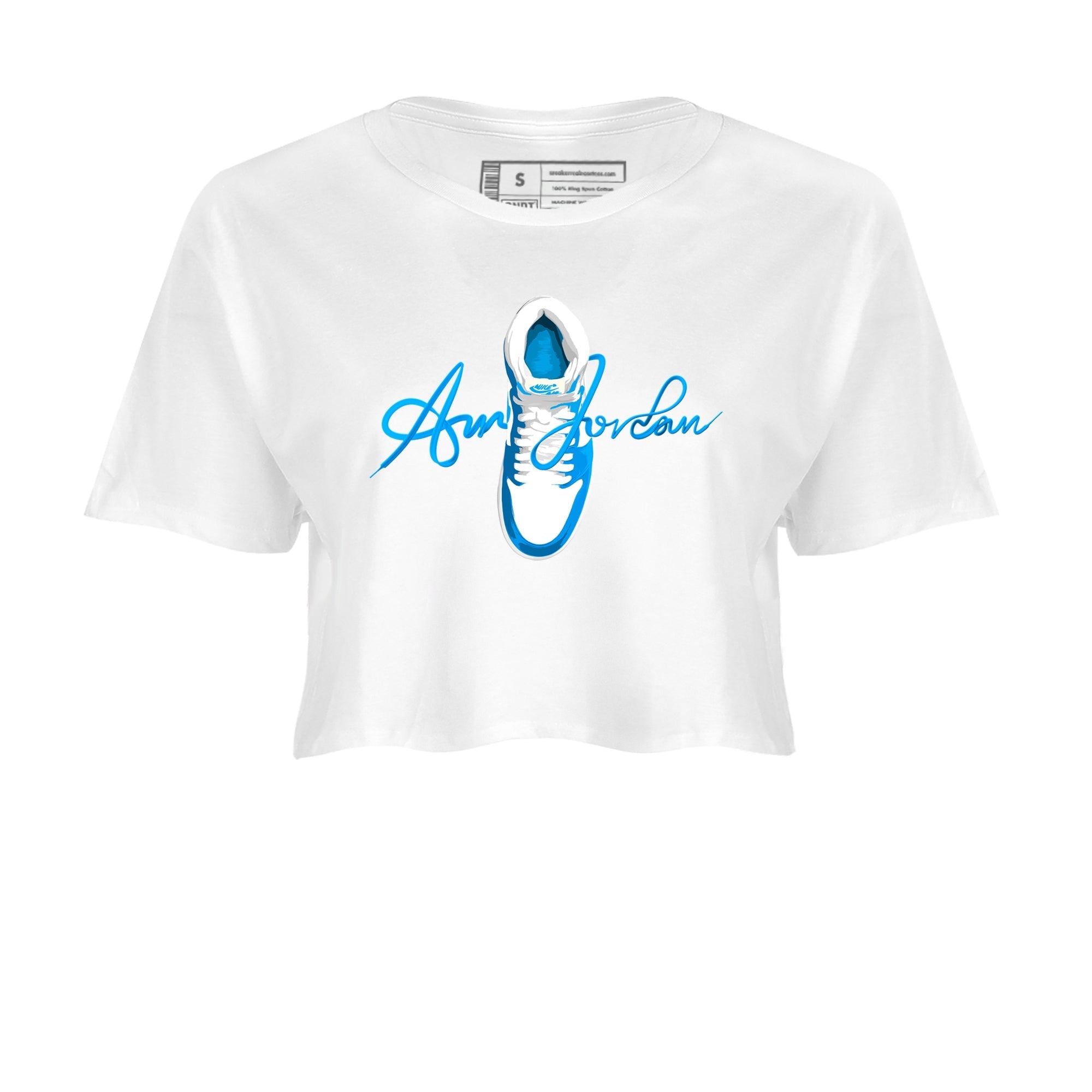 Caligraphy Shoe Lace snkmatch Women's Top - Air Jordan 1 UNC Reimagined