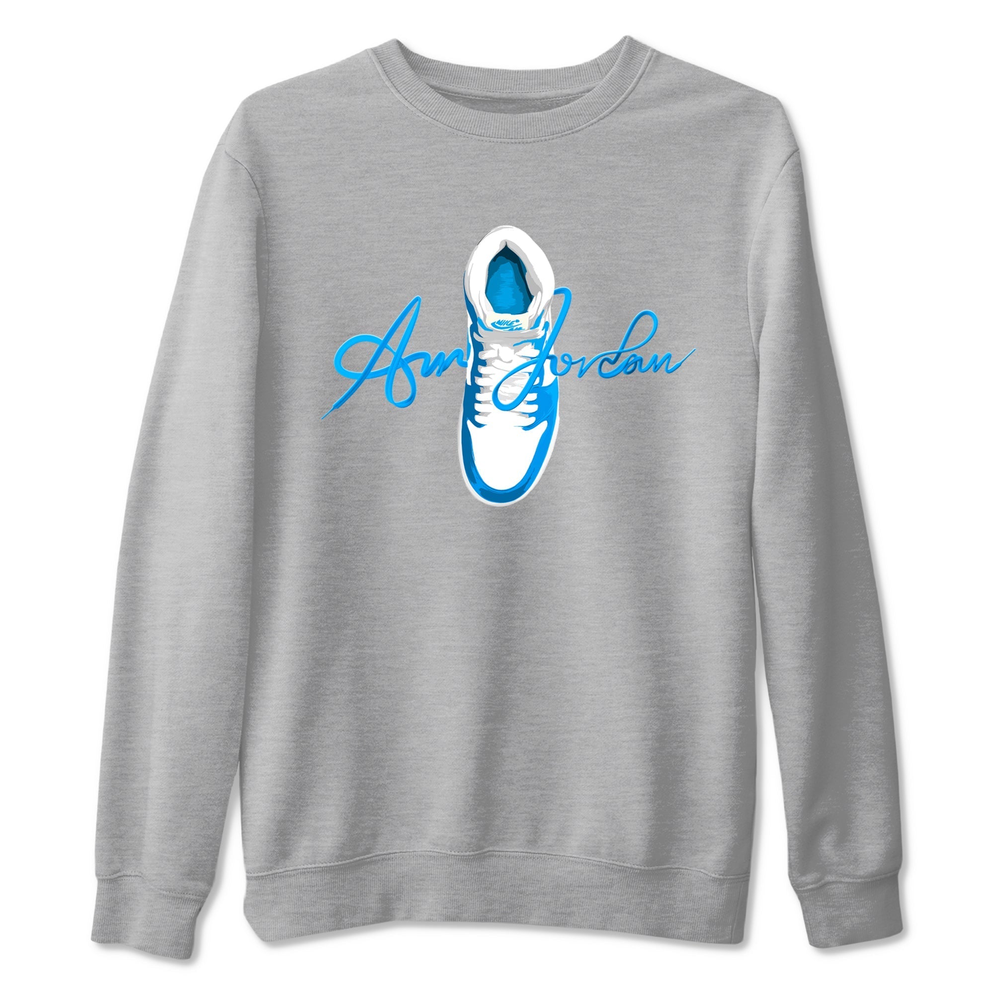 Caligraphy Shoe Lace snkmatch Tees - Air Jordan 1 UNC Reimagined
