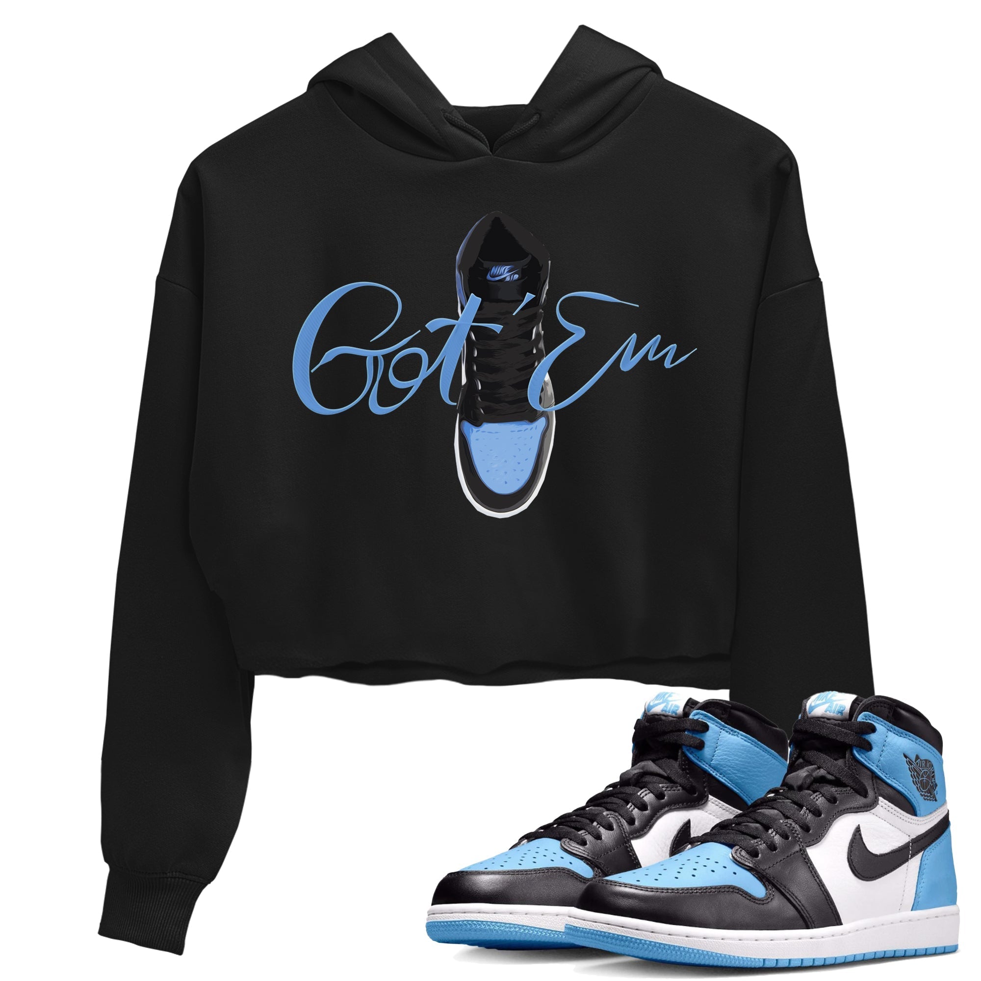 Caligraphy Shoe Lace Women's Tops - Air Jordan 1 UNC Toe