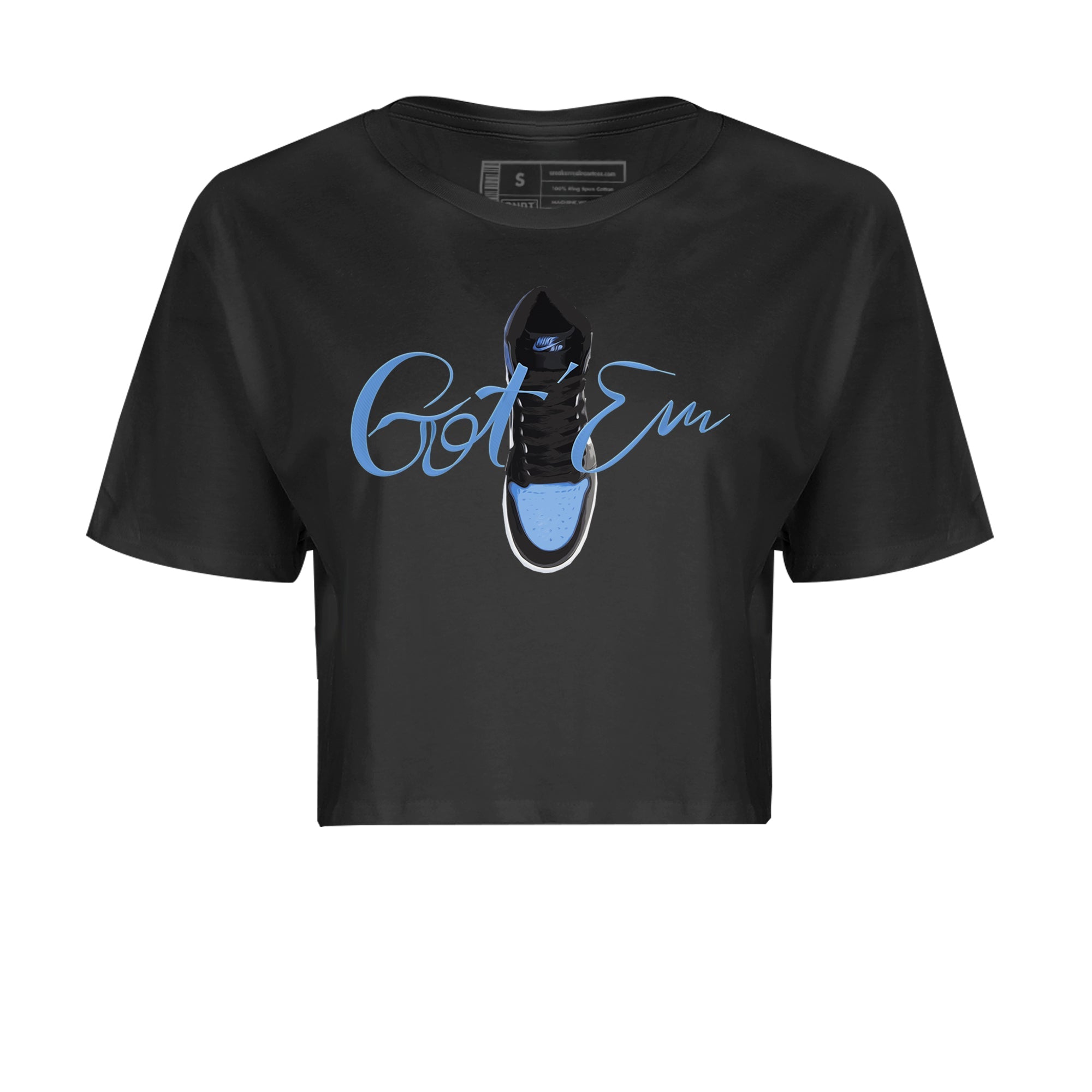 Caligraphy Shoe Lace Women's Tops - Air Jordan 1 UNC Toe