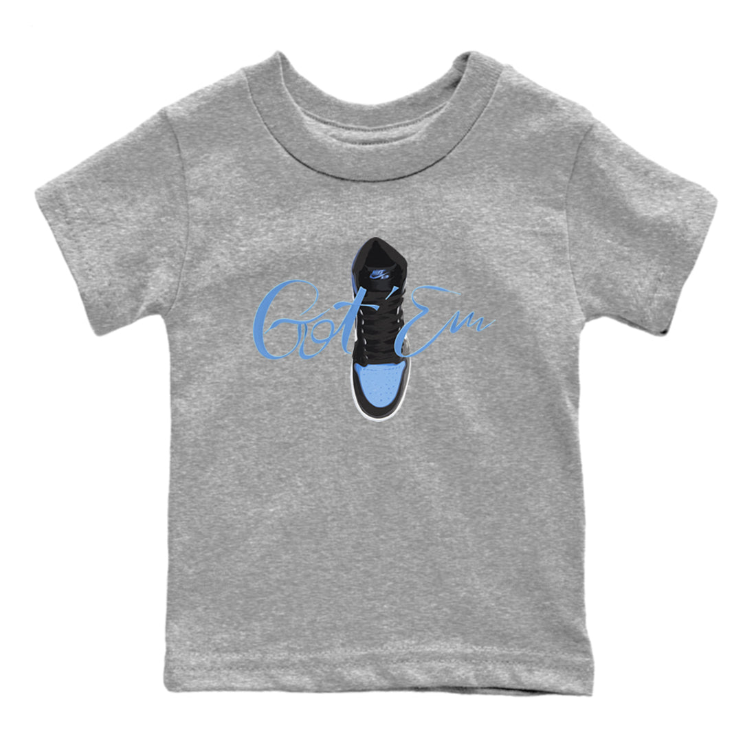 Caligraphy Shoe Lace Kids Tops - Air Jordan 1 UNC Toe