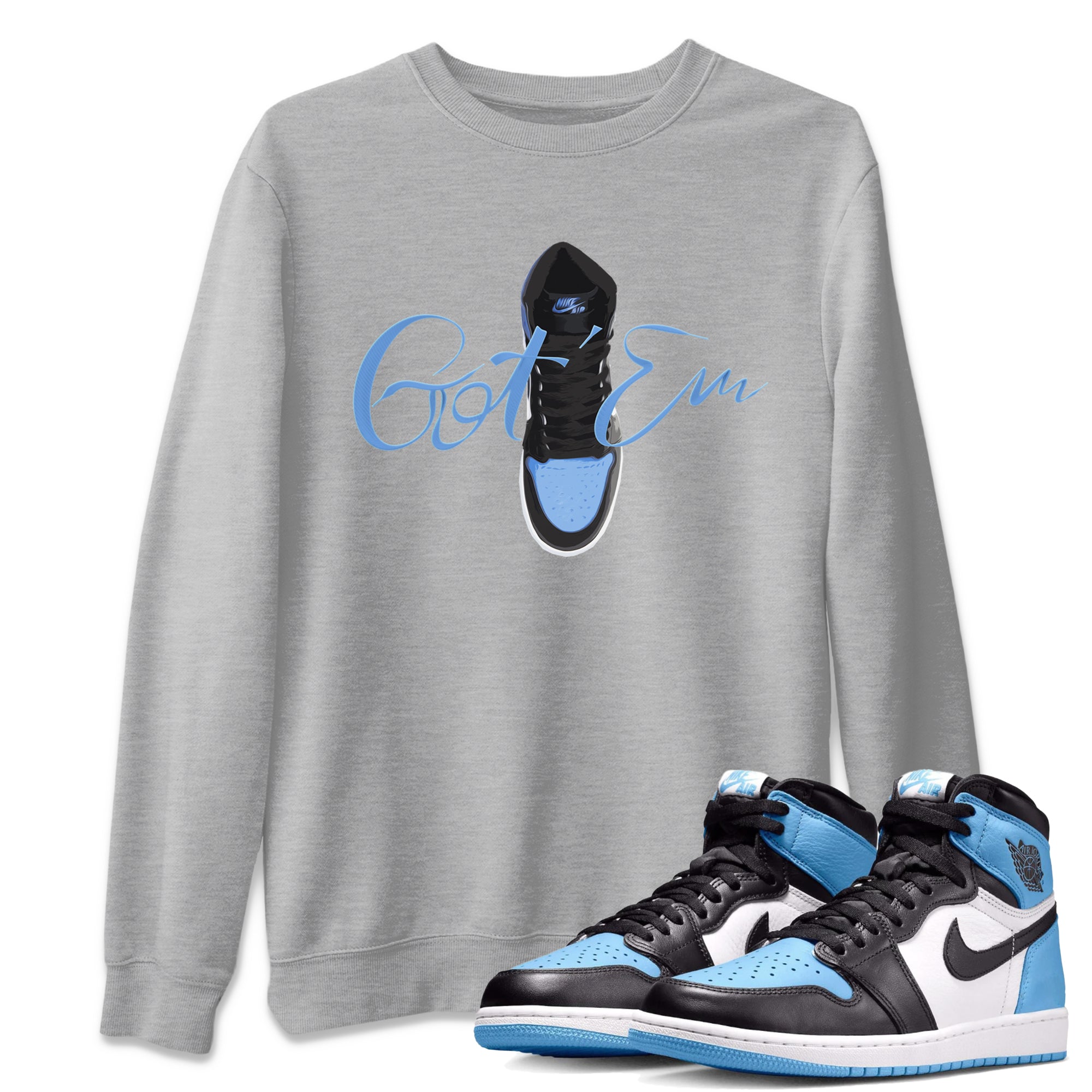 Caligraphy Shoe Lace Unisex Tops - Air Jordan 1 UNC Toe
