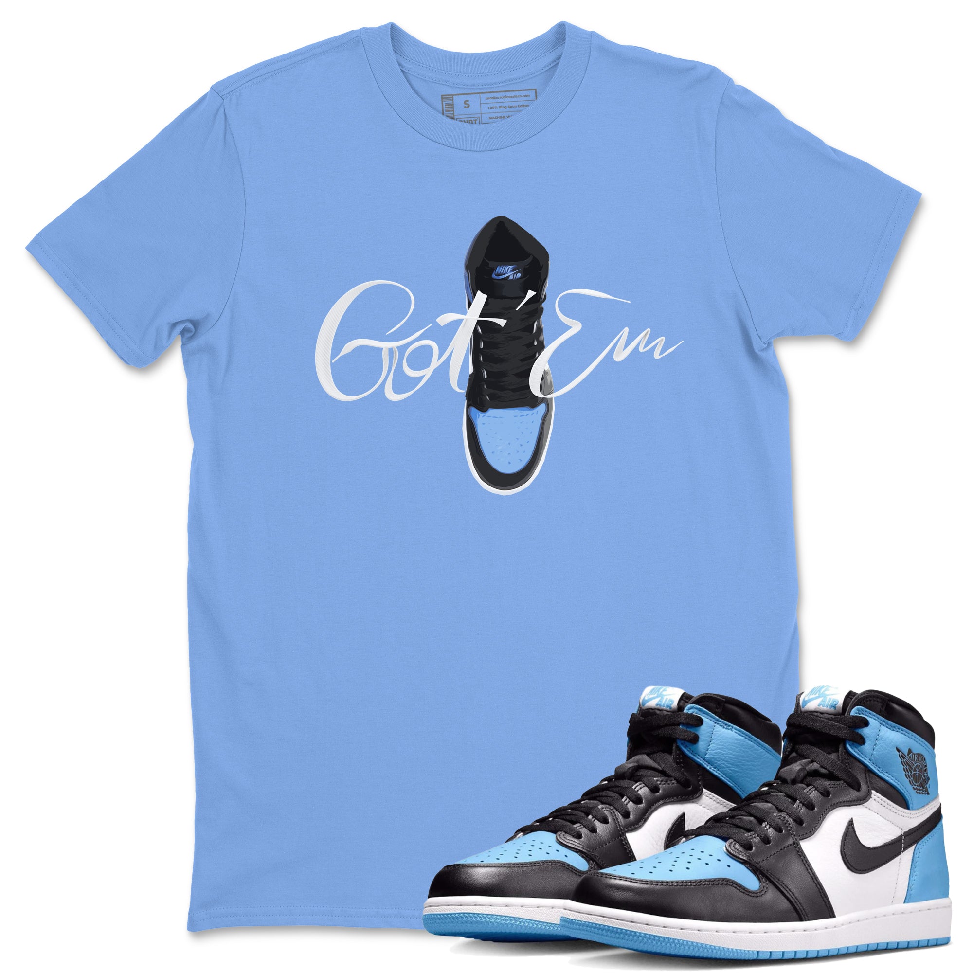 Caligraphy Shoe Lace Unisex Tops - Air Jordan 1 UNC Toe