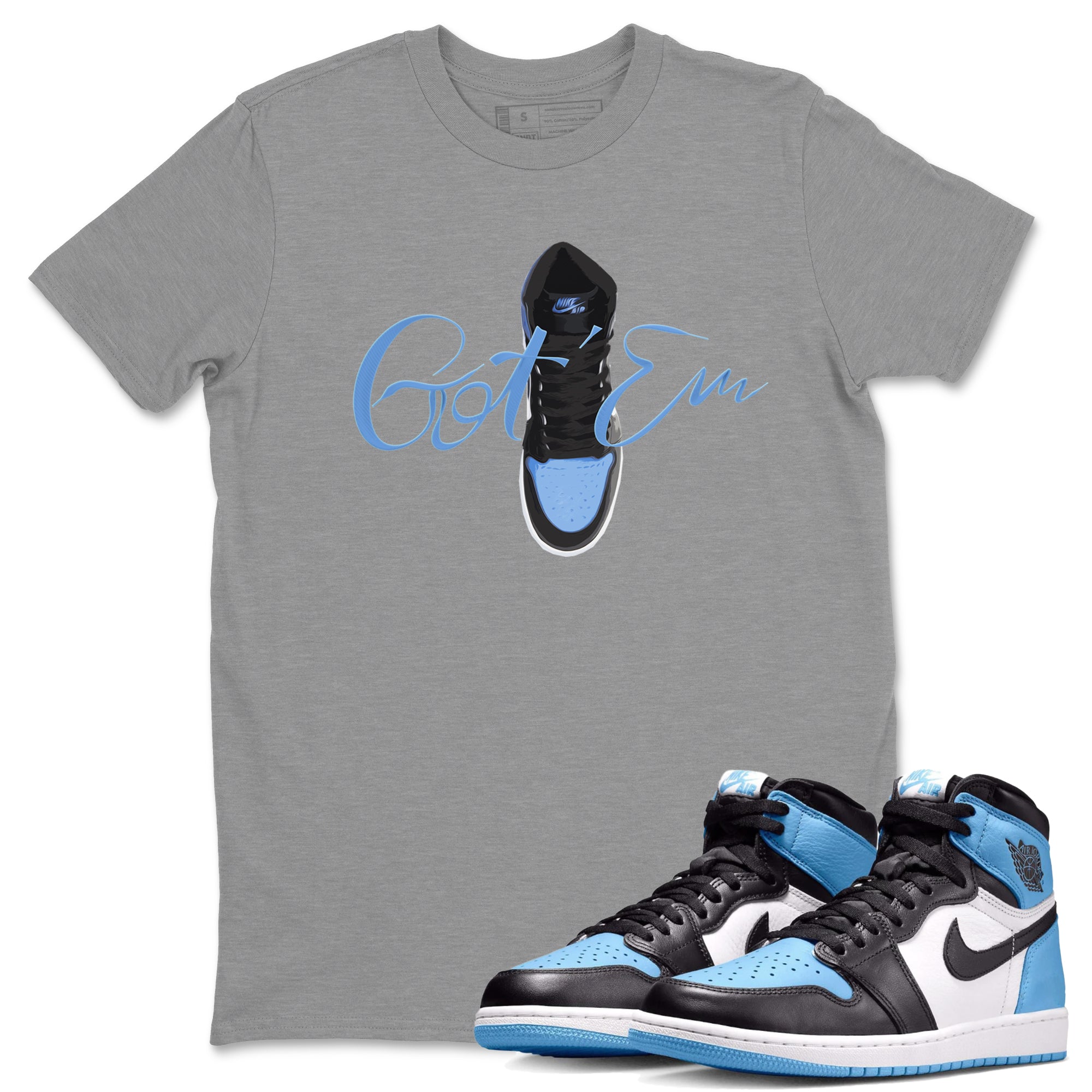 Caligraphy Shoe Lace Unisex Tops - Air Jordan 1 UNC Toe