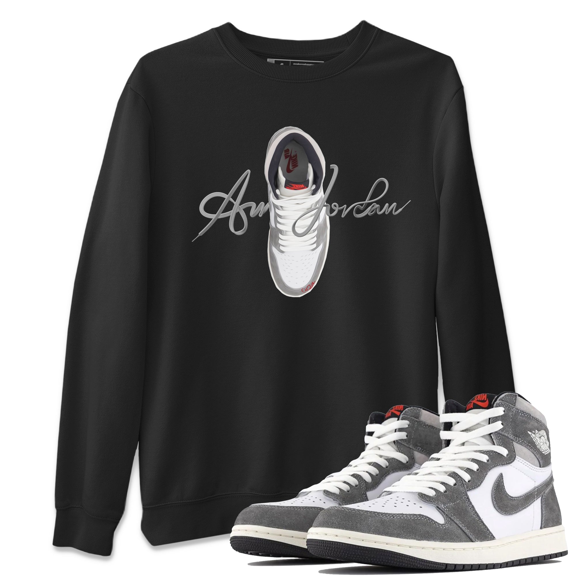 Caligraphy Shoe Lace Unisex Tops - Air Jordan 1 Washed Heritage