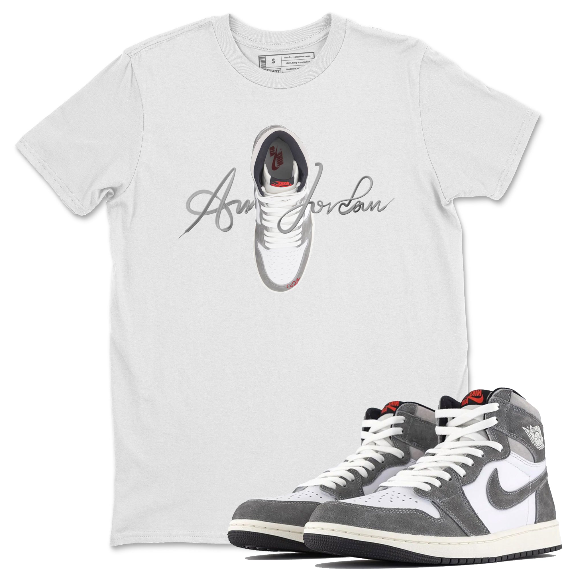 Caligraphy Shoe Lace Unisex Tops - Air Jordan 1 Washed Heritage