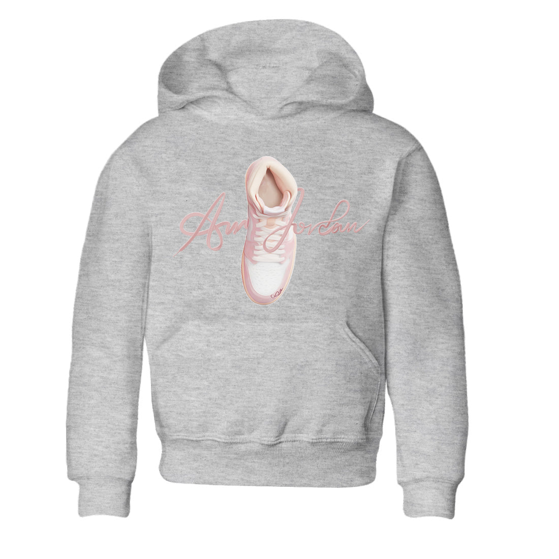 Caligraphy Shoe Lace Kids Tops - Air Jordan 1 Washed Pink