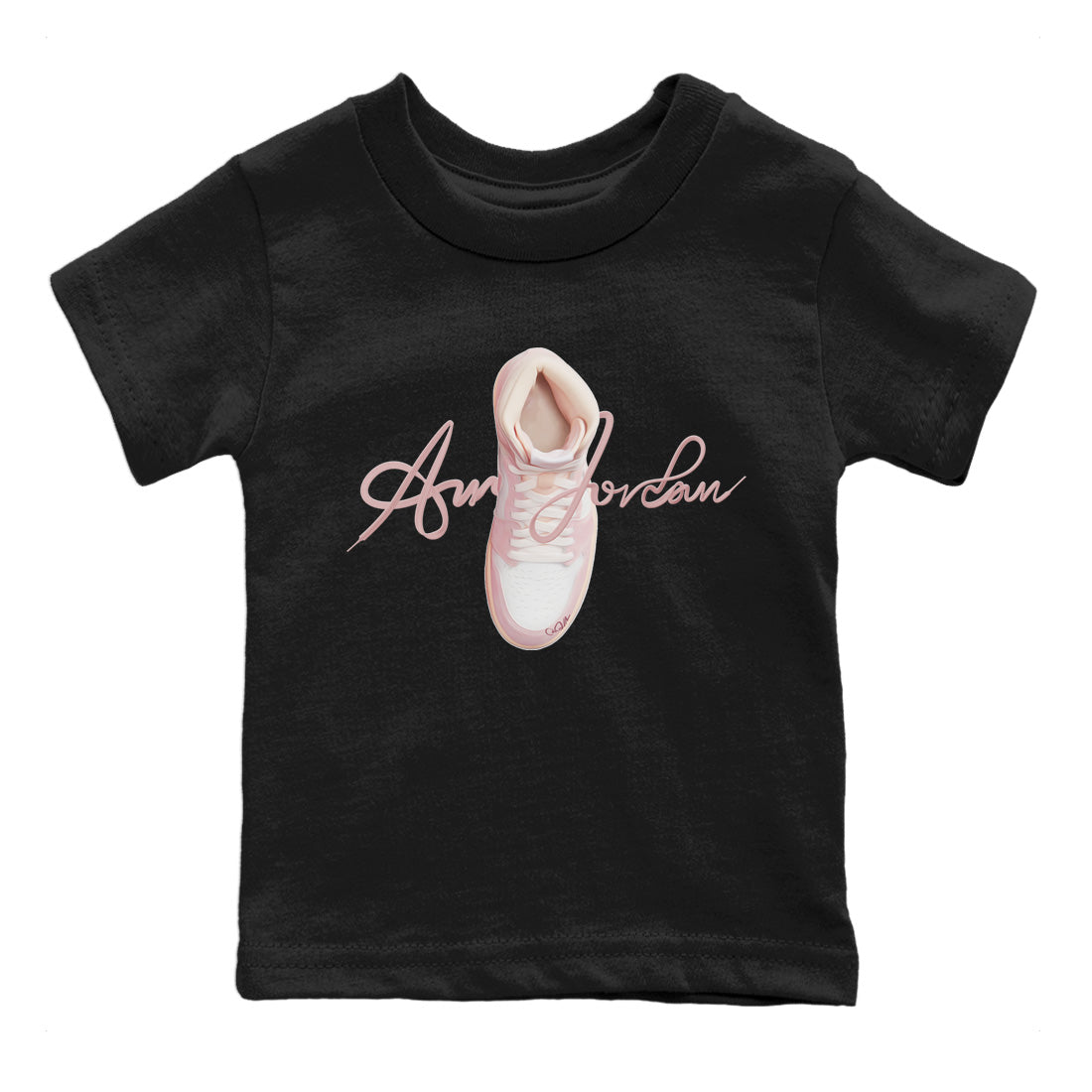 Caligraphy Shoe Lace Kids Tops - Air Jordan 1 Washed Pink