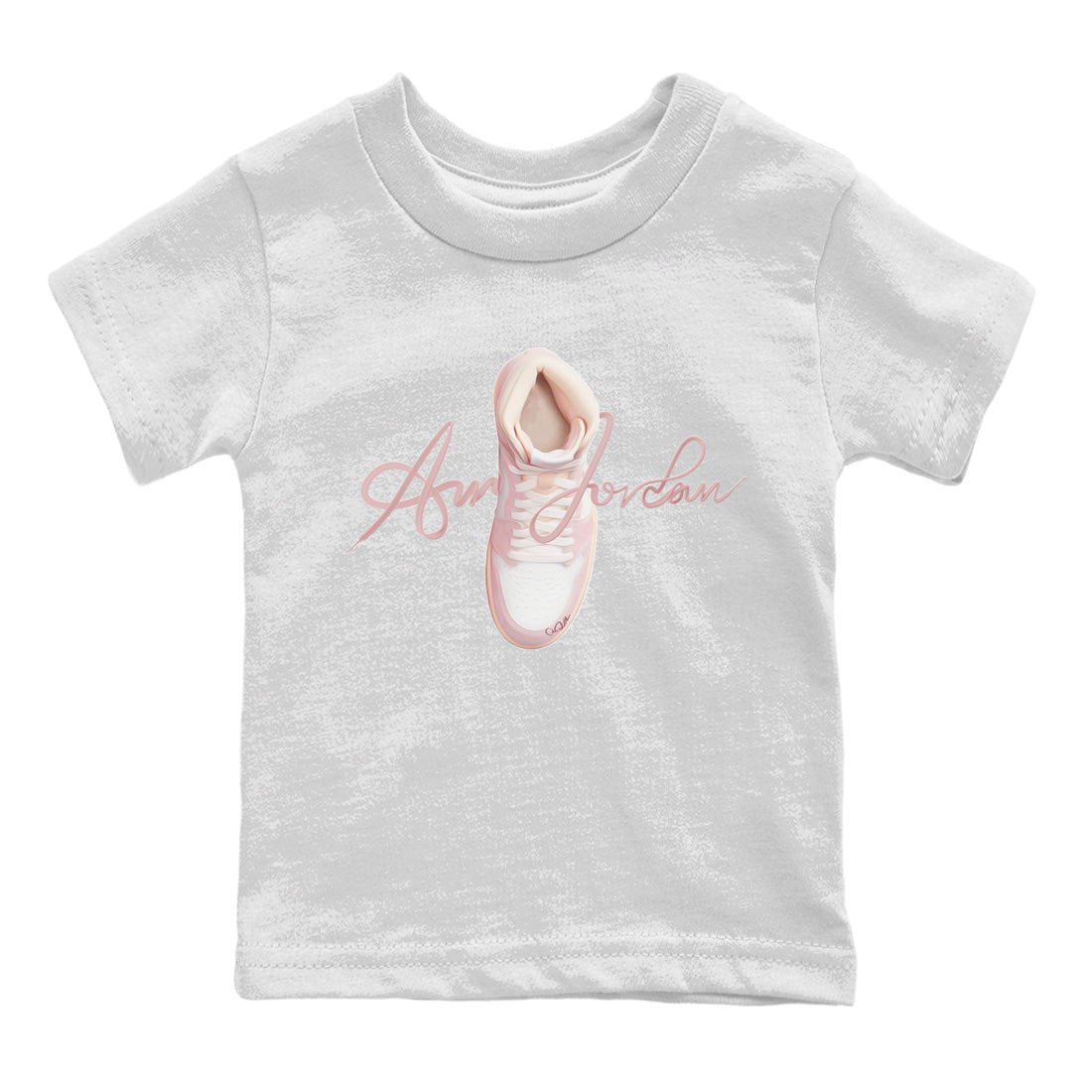 Caligraphy Shoe Lace Kids Tops - Air Jordan 1 Washed Pink