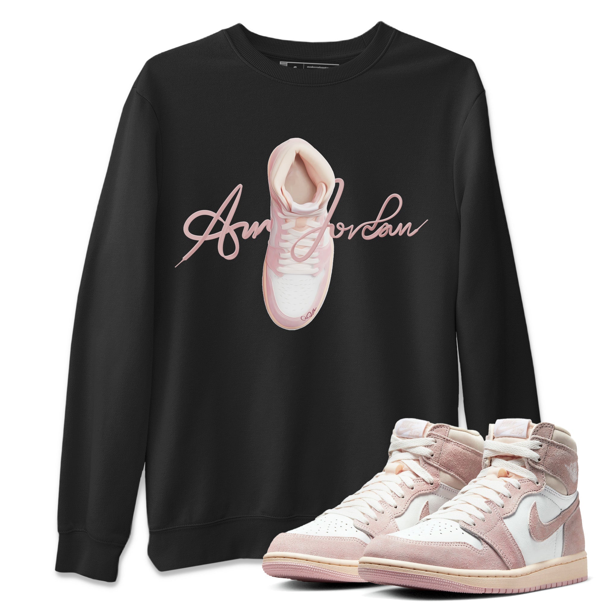 Caligraphy Shoe Lace Unisex Tops - Air Jordan 1 Washed Pink
