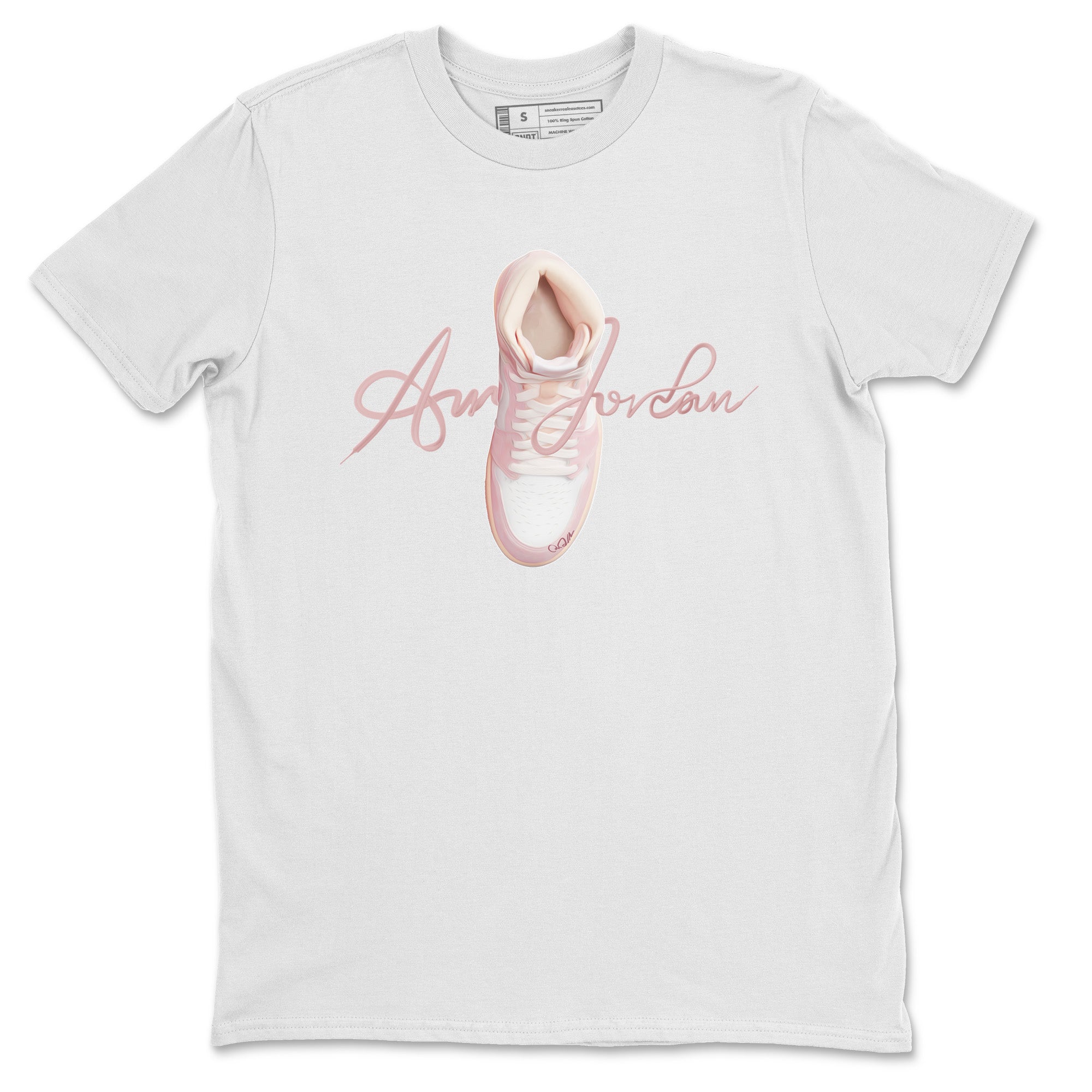 Caligraphy Shoe Lace Unisex Tops - Air Jordan 1 Washed Pink