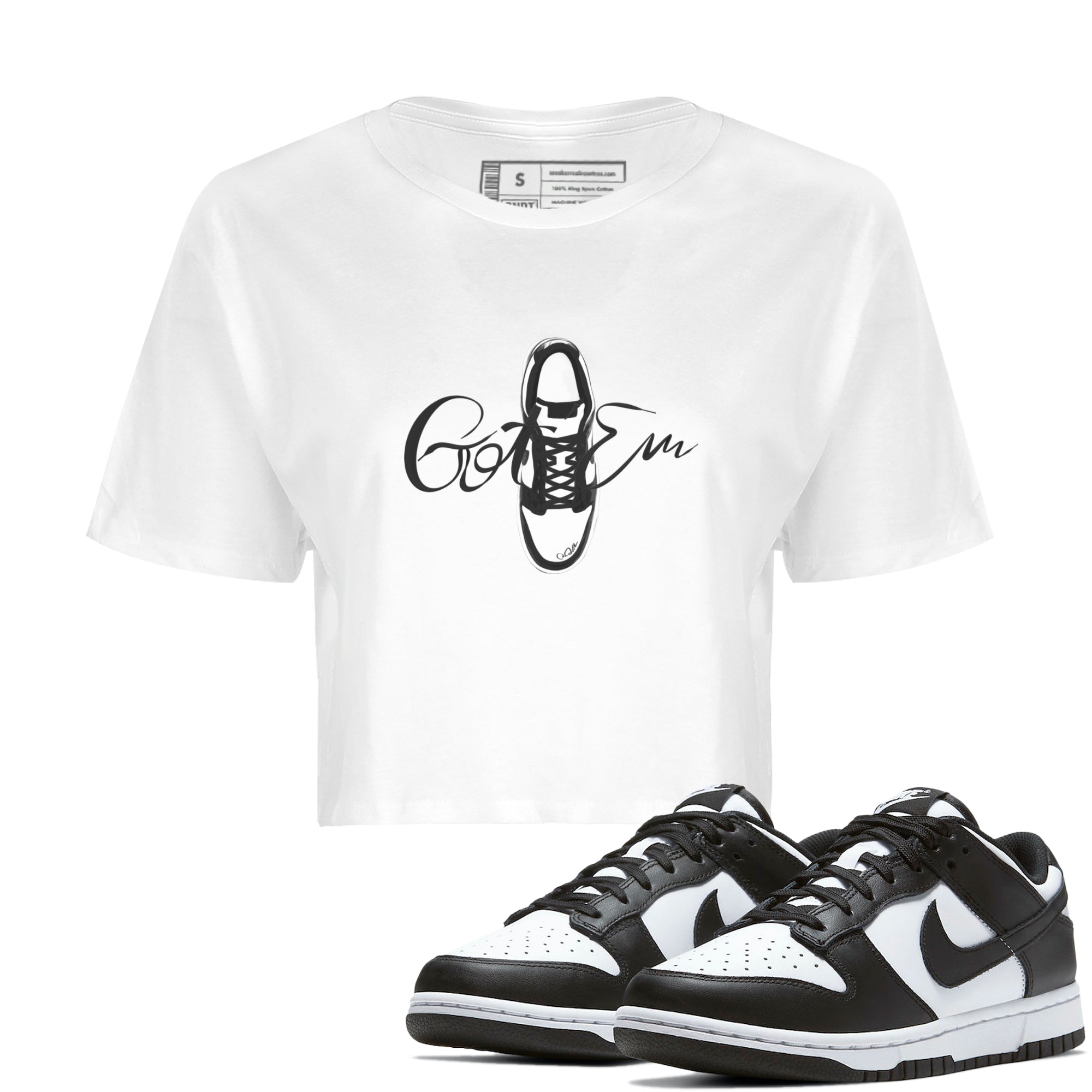 Caligraphy Shoe Lace Women's Tops - Dunk Panda
