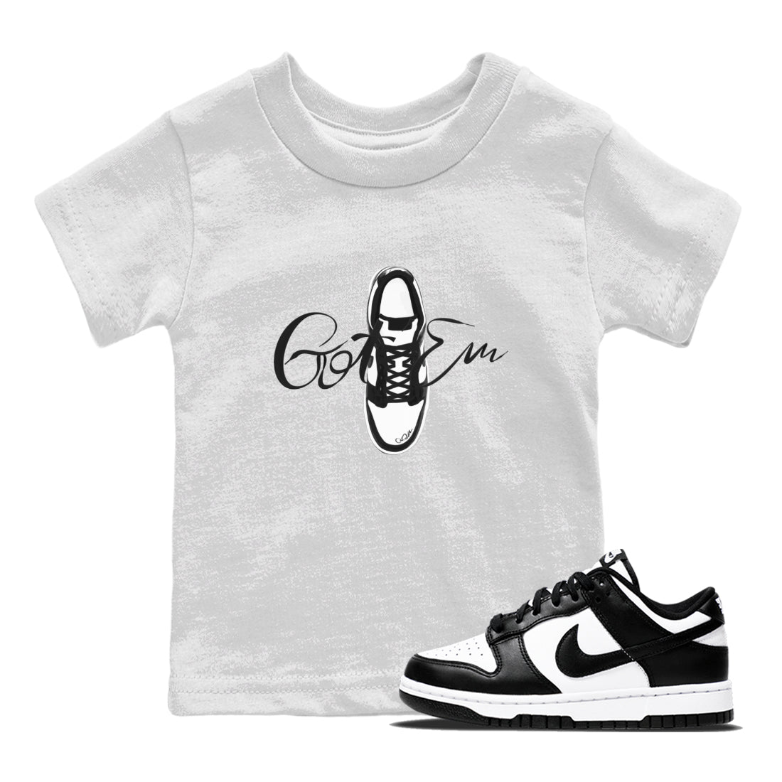 Caligraphy Shoe Lace Kids Tops - Dunk Panda