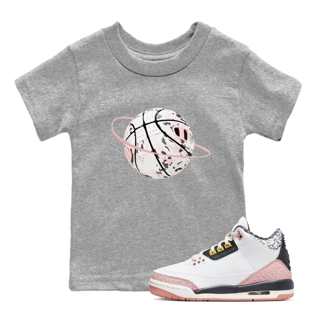 Camo Basketball Planet snkmatch Tees Kids - Air Jordan 3 Vintage Floral