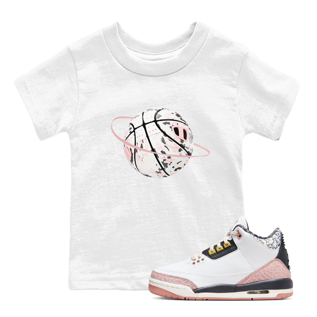 Camo Basketball Planet snkmatch Tees Kids - Air Jordan 3 Vintage Floral