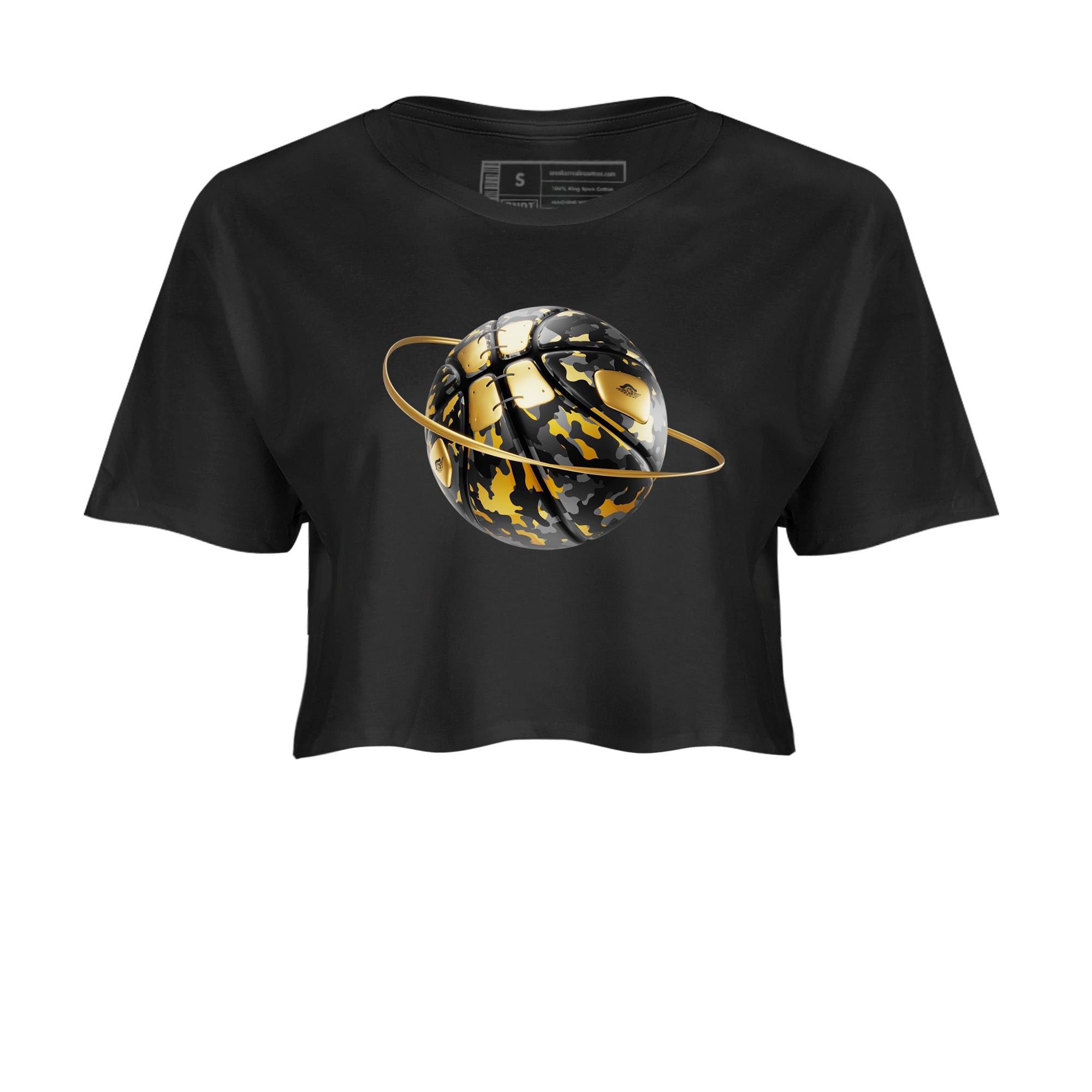 Camo Basketball Planet snkmatch Women's Top - Air Jordan 1 Black Metallic Gold