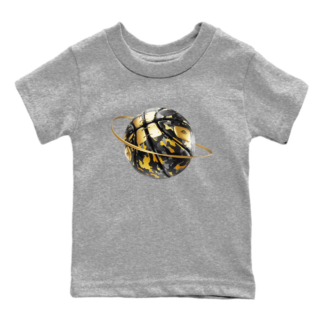 Camo Basketball Planet snkmatch Tees Kids - Air Jordan 1 Black Metallic Gold