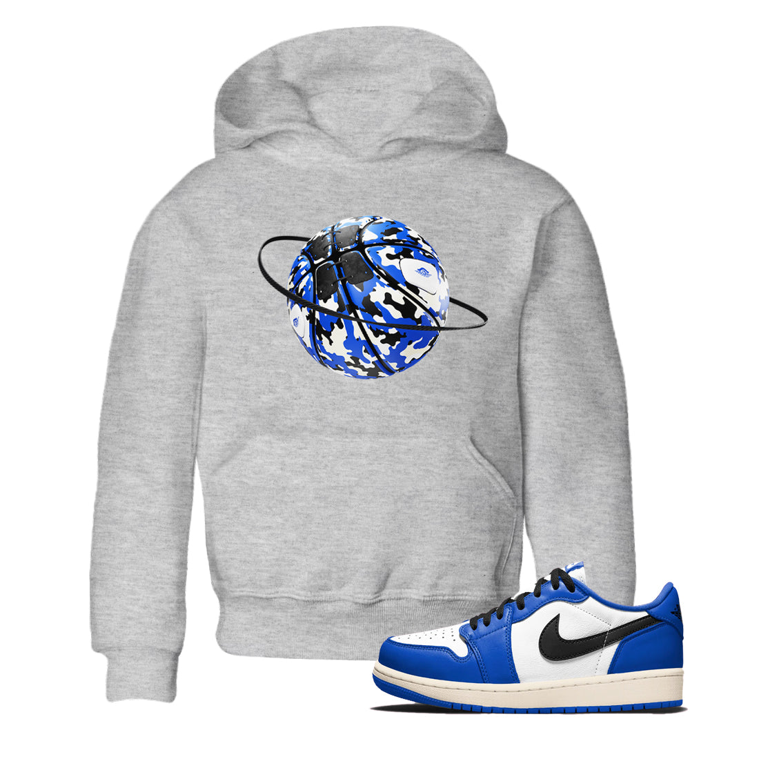 Camo Basketball Planet snkmatch Tees Kids - Air Jordan 1 Game Royal