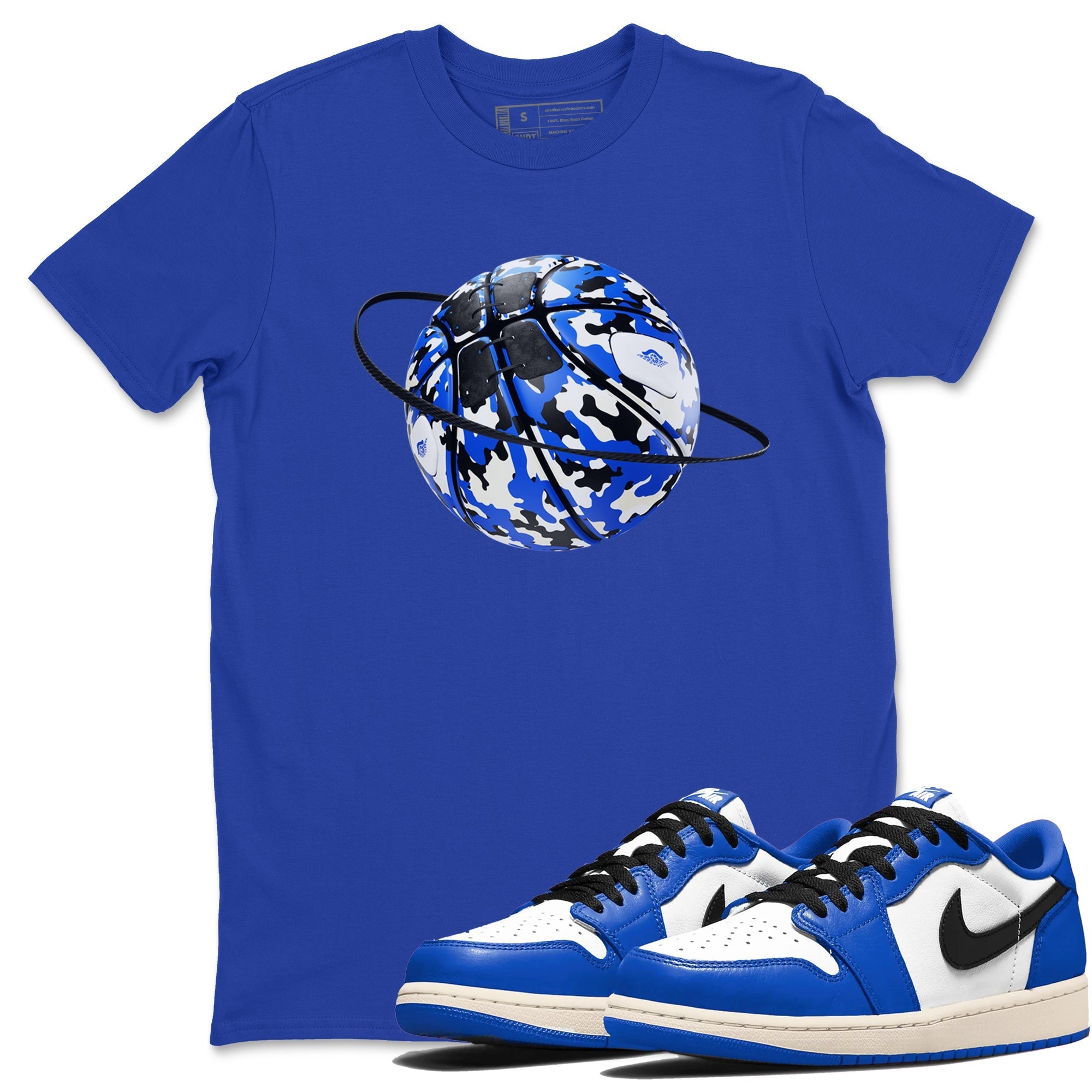 Camo Basketball Planet snkmatch Tees - Air Jordan 1 Game Royal
