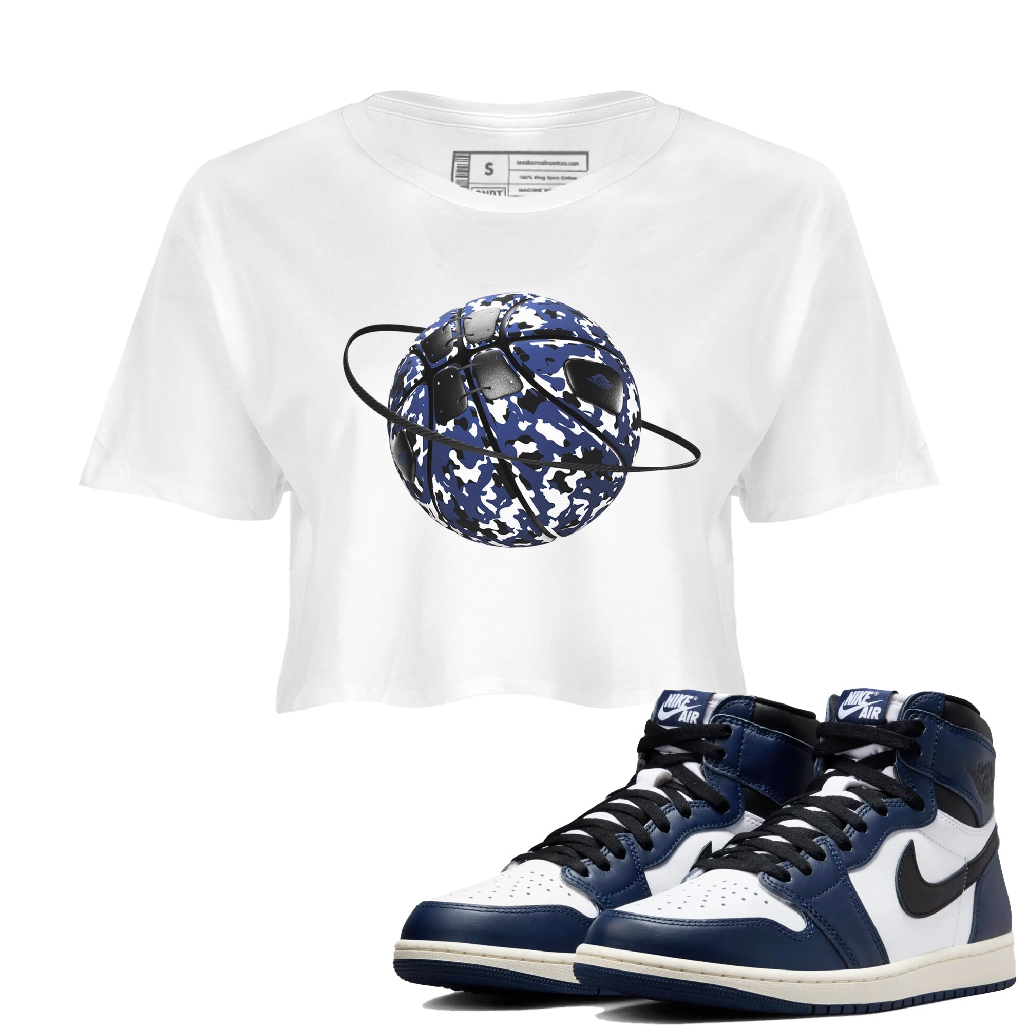 Camo Basketball Planet snkmatch Women's Top - Air Jordan 1 Midnight Navy