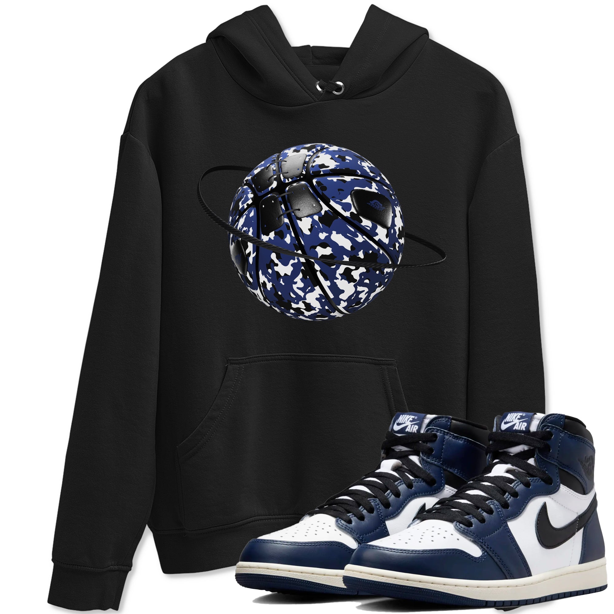 Camo Basketball Planet snkmatch Tees - Air Jordan 1 Midnight Navy