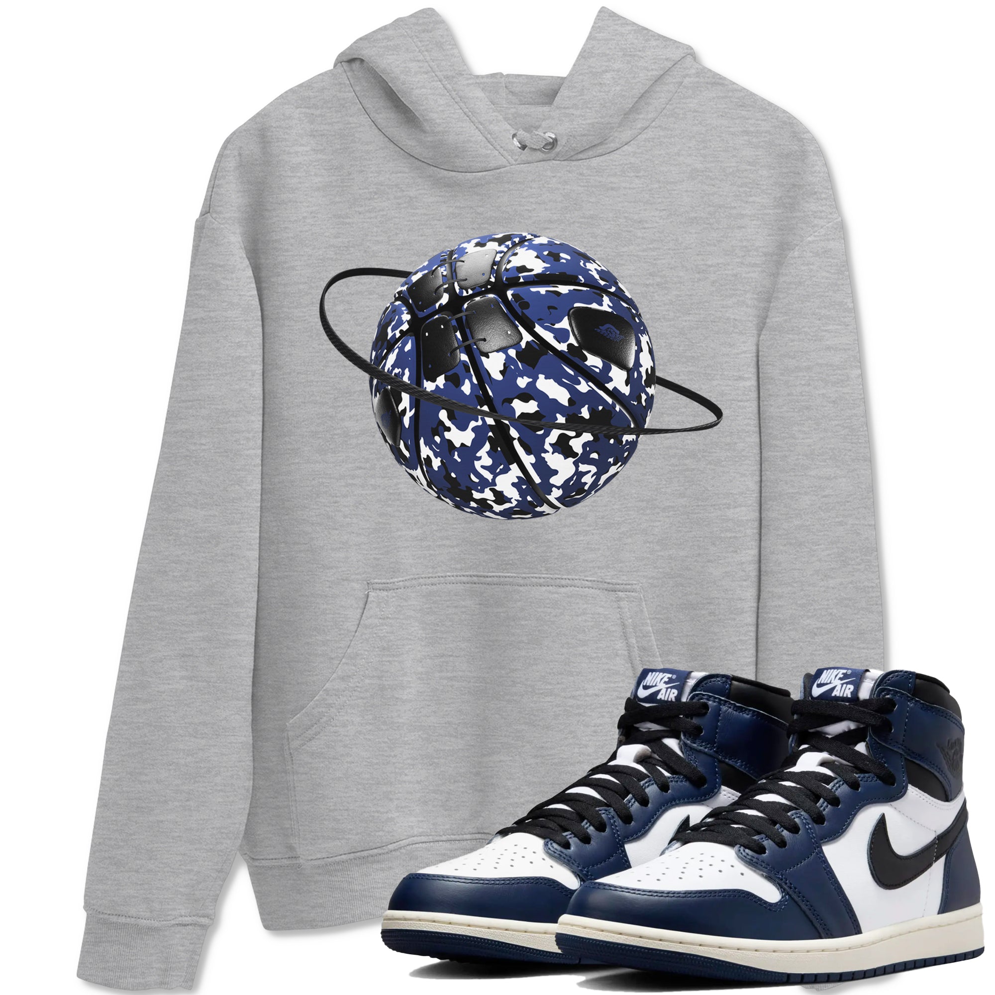 Camo Basketball Planet snkmatch Tees - Air Jordan 1 Midnight Navy