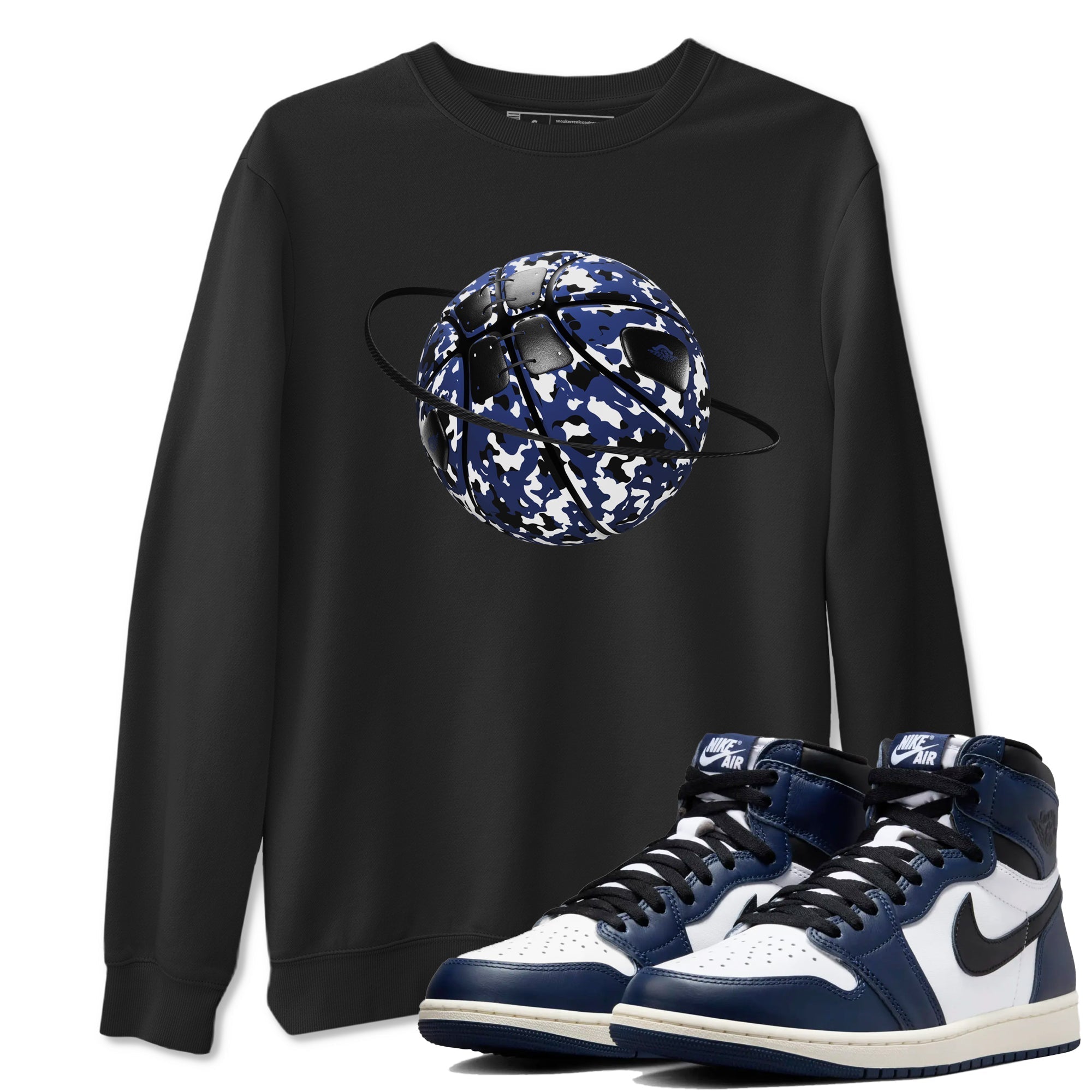 Camo Basketball Planet snkmatch Tees - Air Jordan 1 Midnight Navy