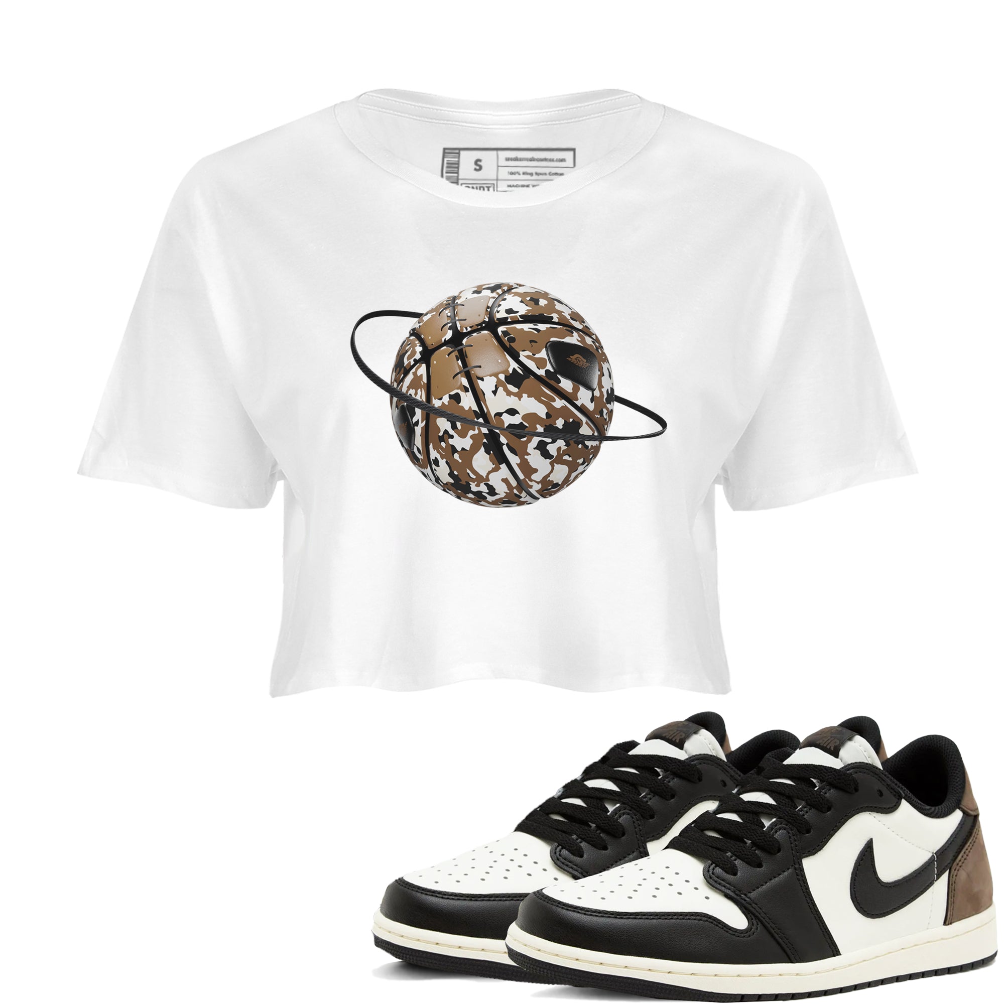 Camo Basketball Planet snkmatch Women's Top - Air Jordan 1 Mocha