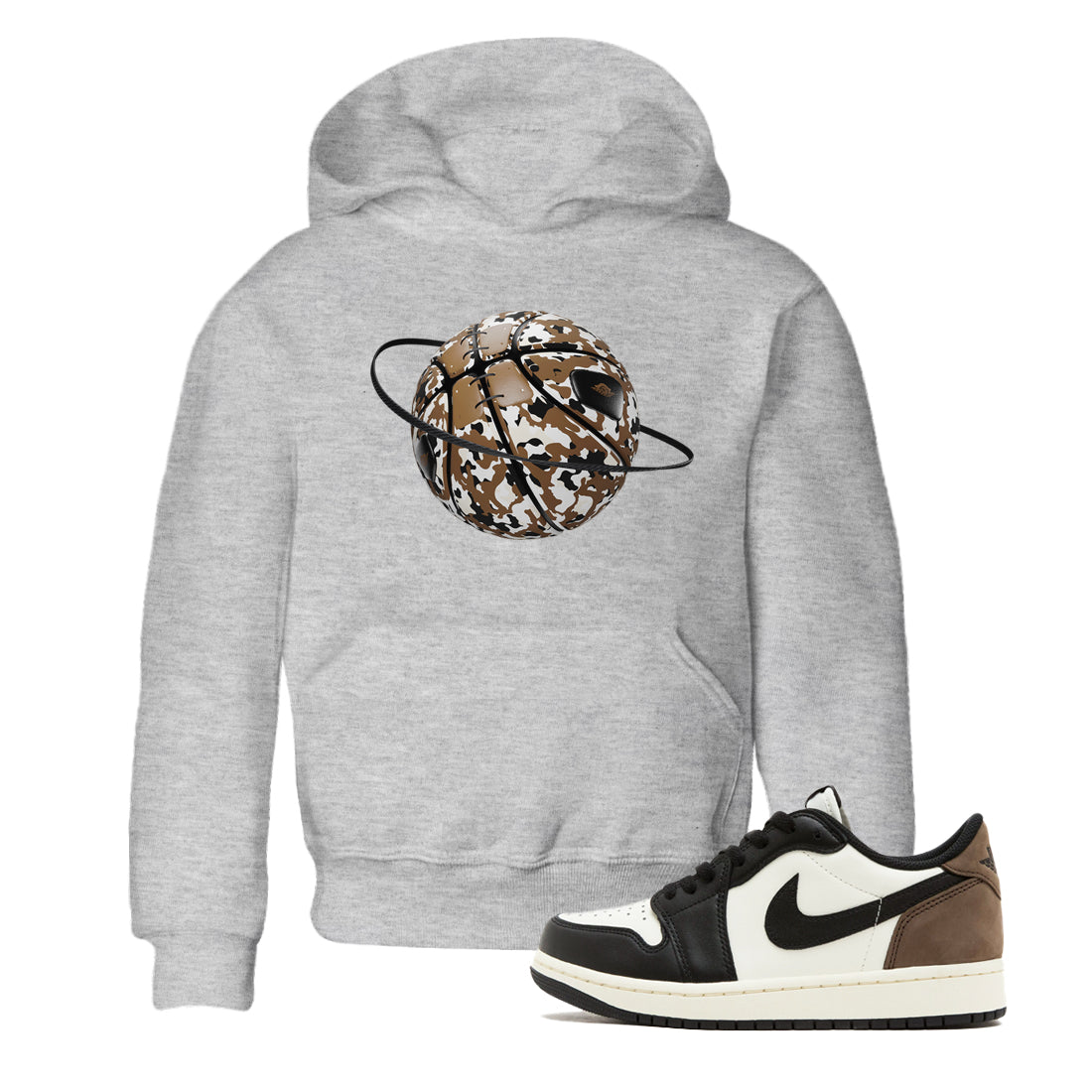 Camo Basketball Planet snkmatch Tees Kids - Air Jordan 1 Mocha