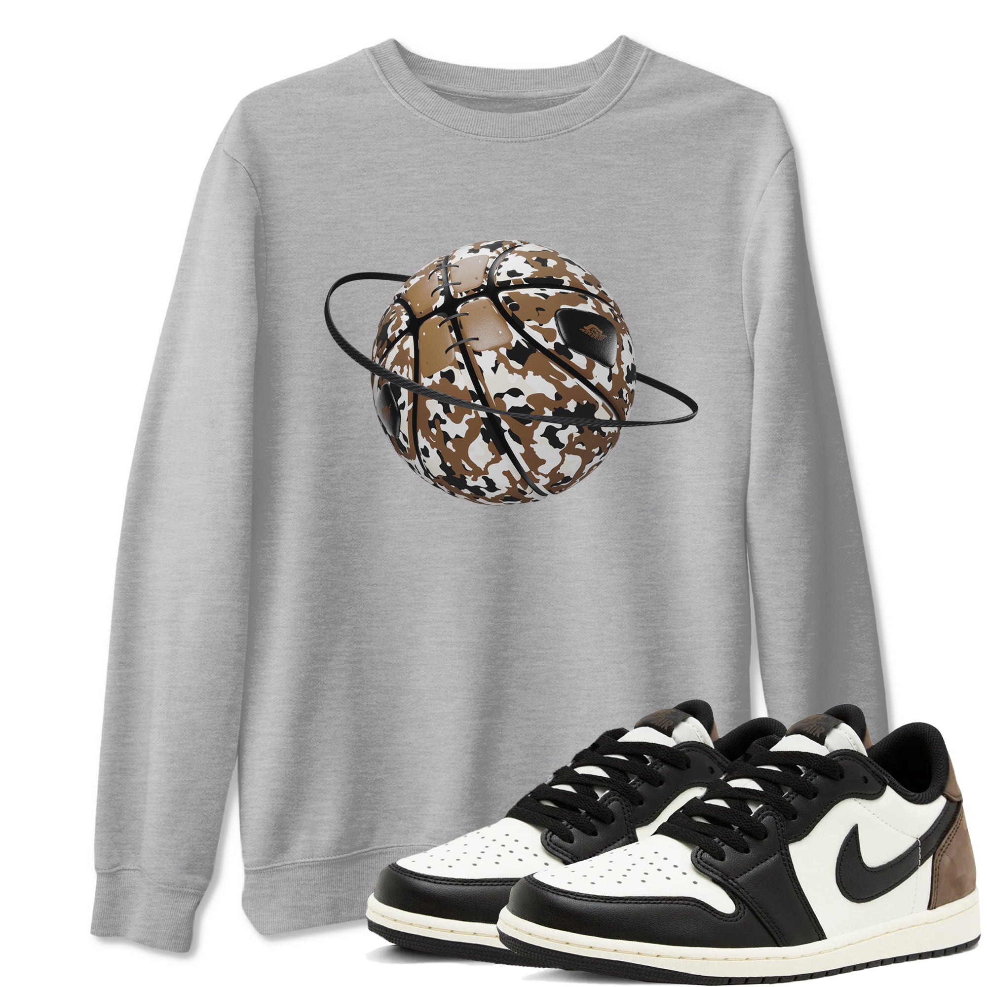 Camo Basketball Planet snkmatch Tees - Air Jordan 1 Mocha