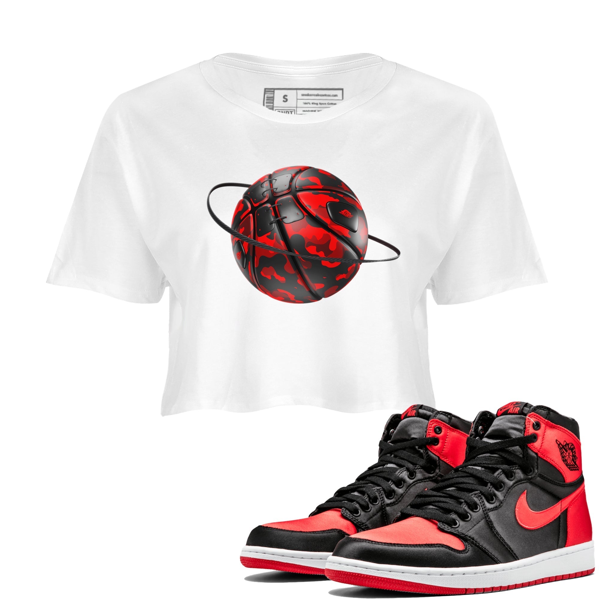 Camo Basketball Planet snkmatch Women's Top - Air Jordan 1 Satin Bred