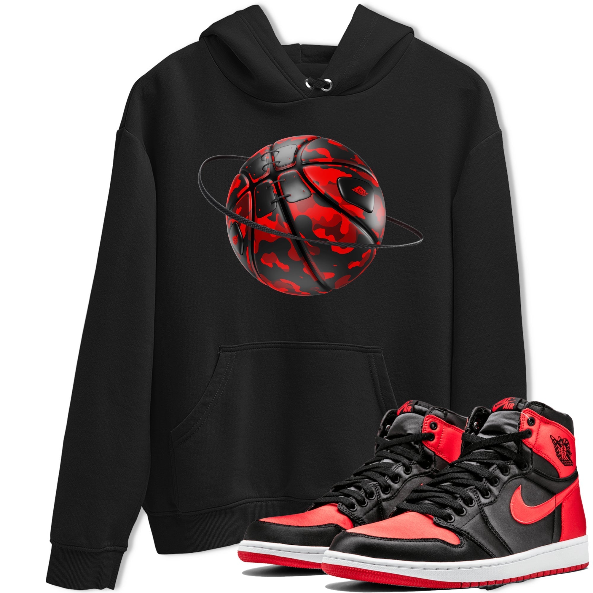 Camo Basketball Planet snkmatch Tee - Air Jordan 1 Satin Bred