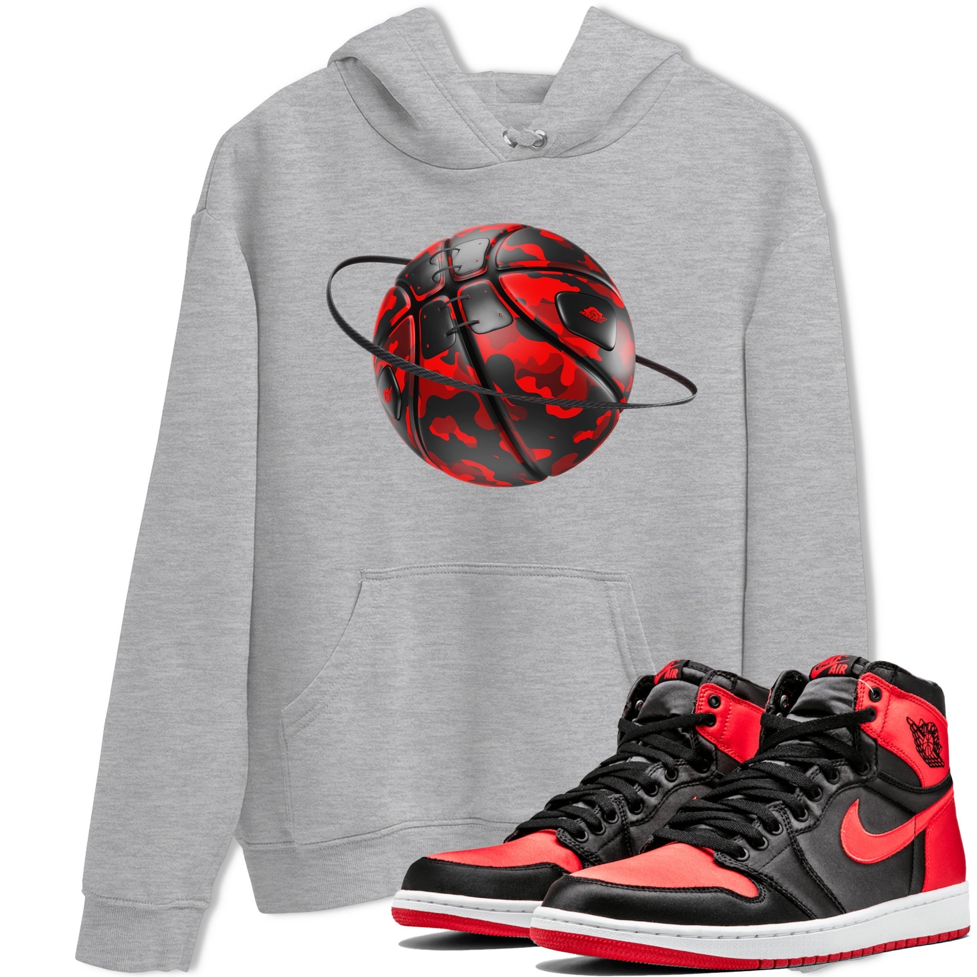 Camo Basketball Planet snkmatch Tee - Air Jordan 1 Satin Bred