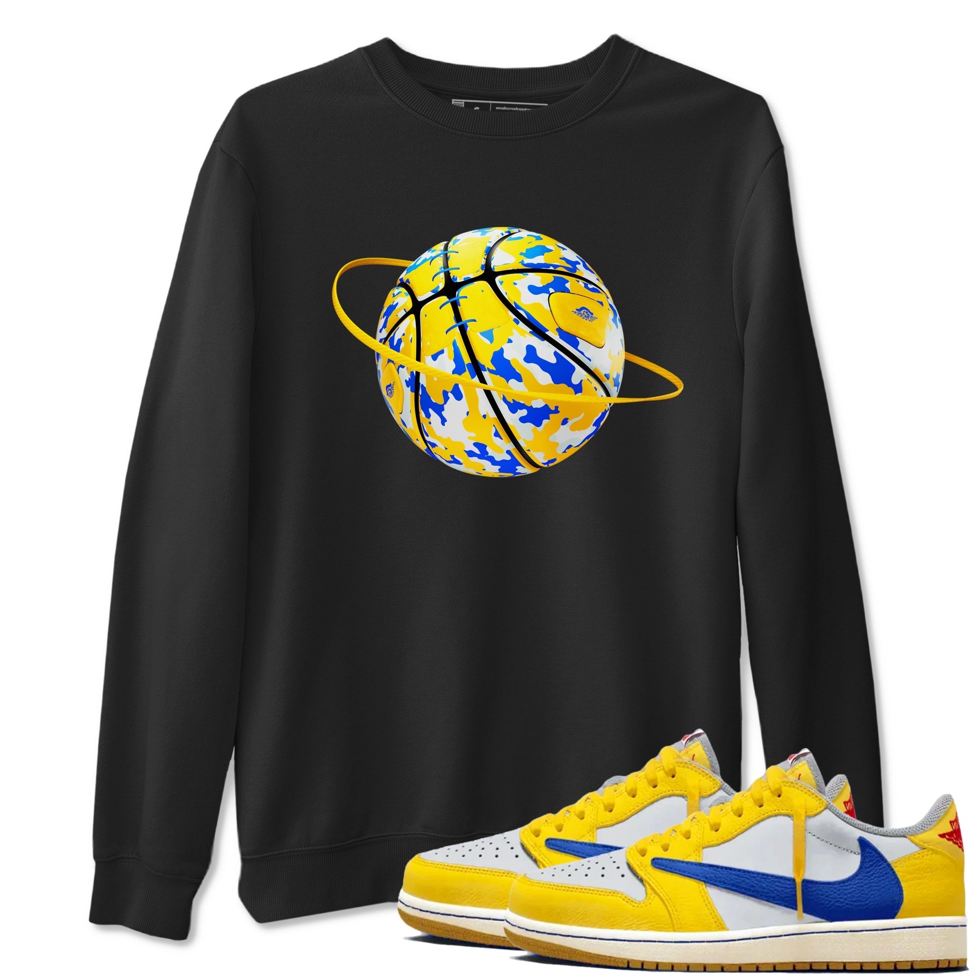 Camo Basketball Planet snkmatch Tees - Air Jordan 1 Travis Scott Canary