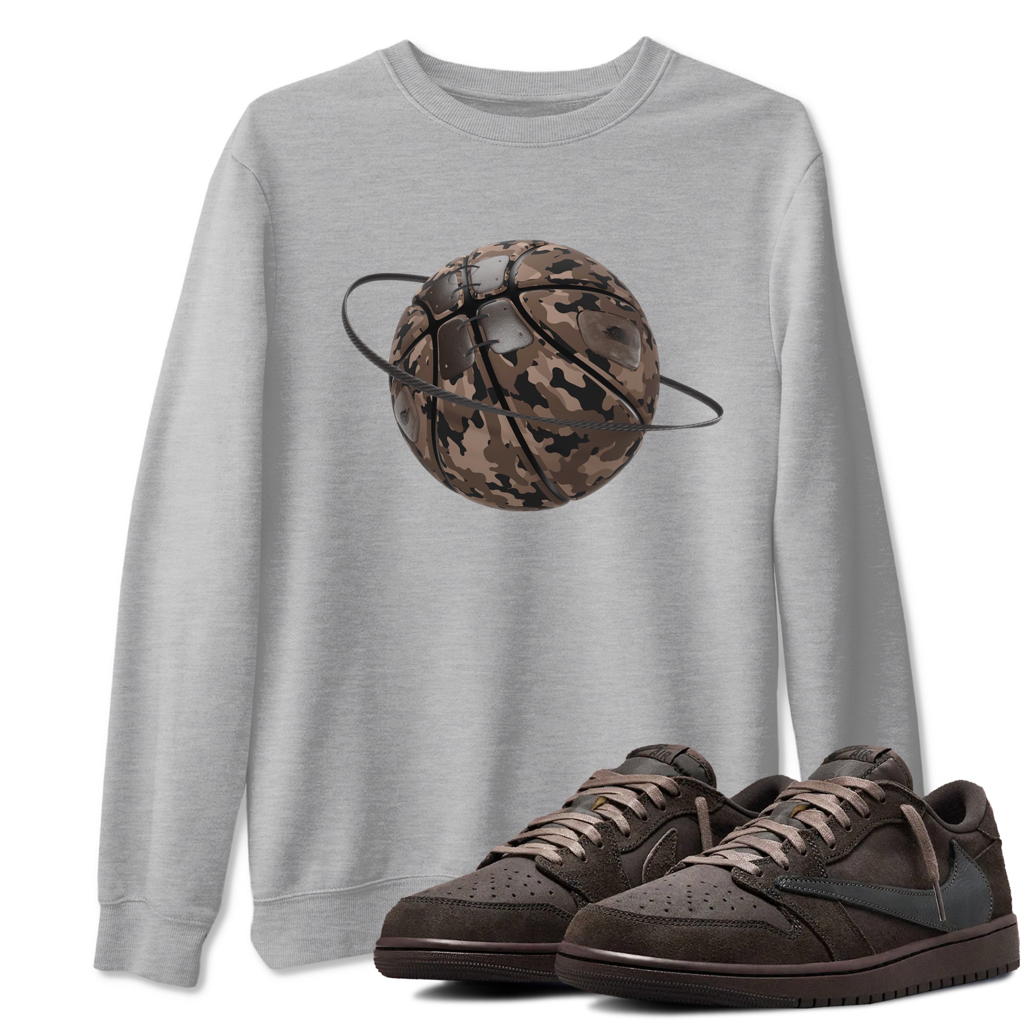 Camo Basketball Planet snkmatch Tees - Air Jordan 1 Travis Scott Velvet Brown