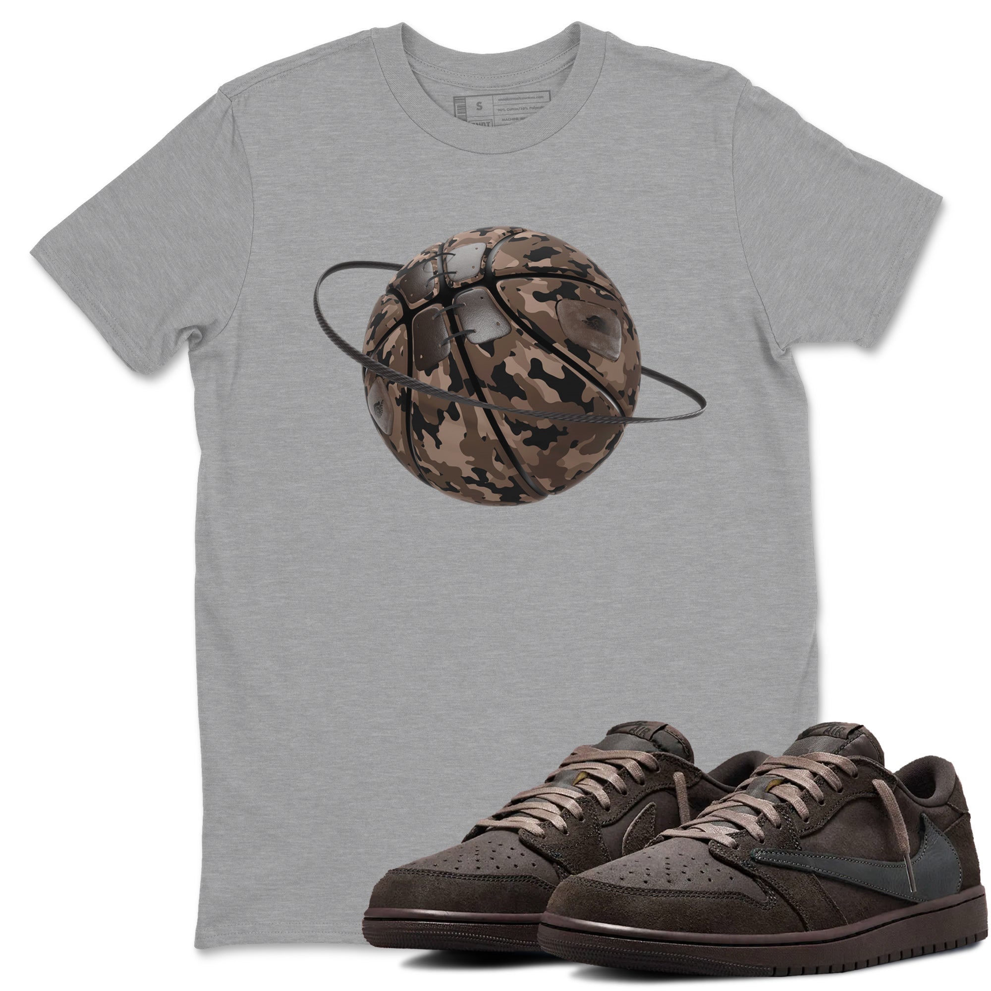 Camo Basketball Planet snkmatch Tees - Air Jordan 1 Travis Scott Velvet Brown