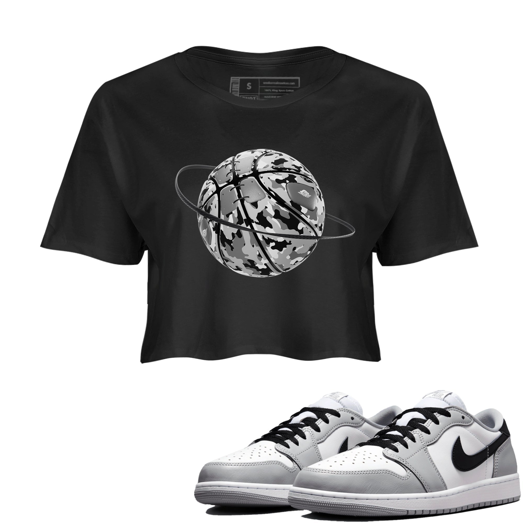 Camo Basketball Planet snkmatch Women's Top - Air Jordan 1 Wolf Grey
