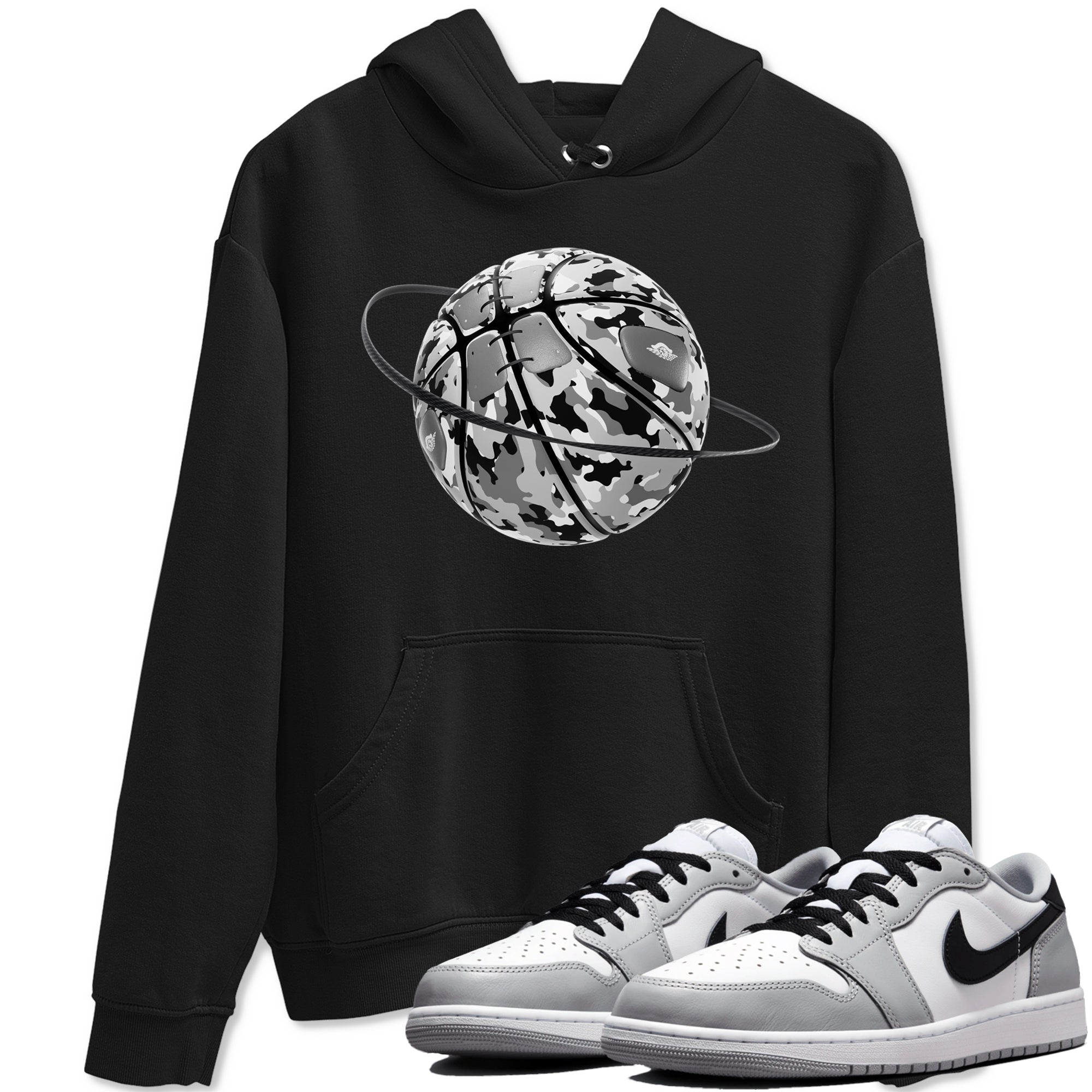 Camo Basketball Planet snkmatch Tees - Air Jordan 1 Wolf Grey