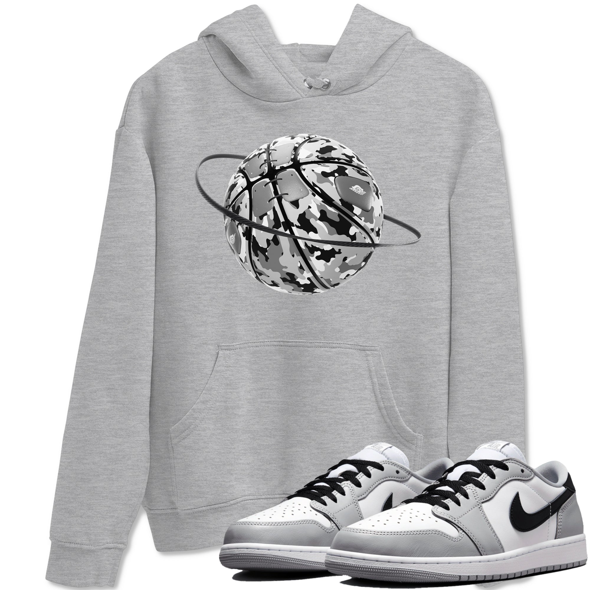 Camo Basketball Planet snkmatch Tees - Air Jordan 1 Wolf Grey
