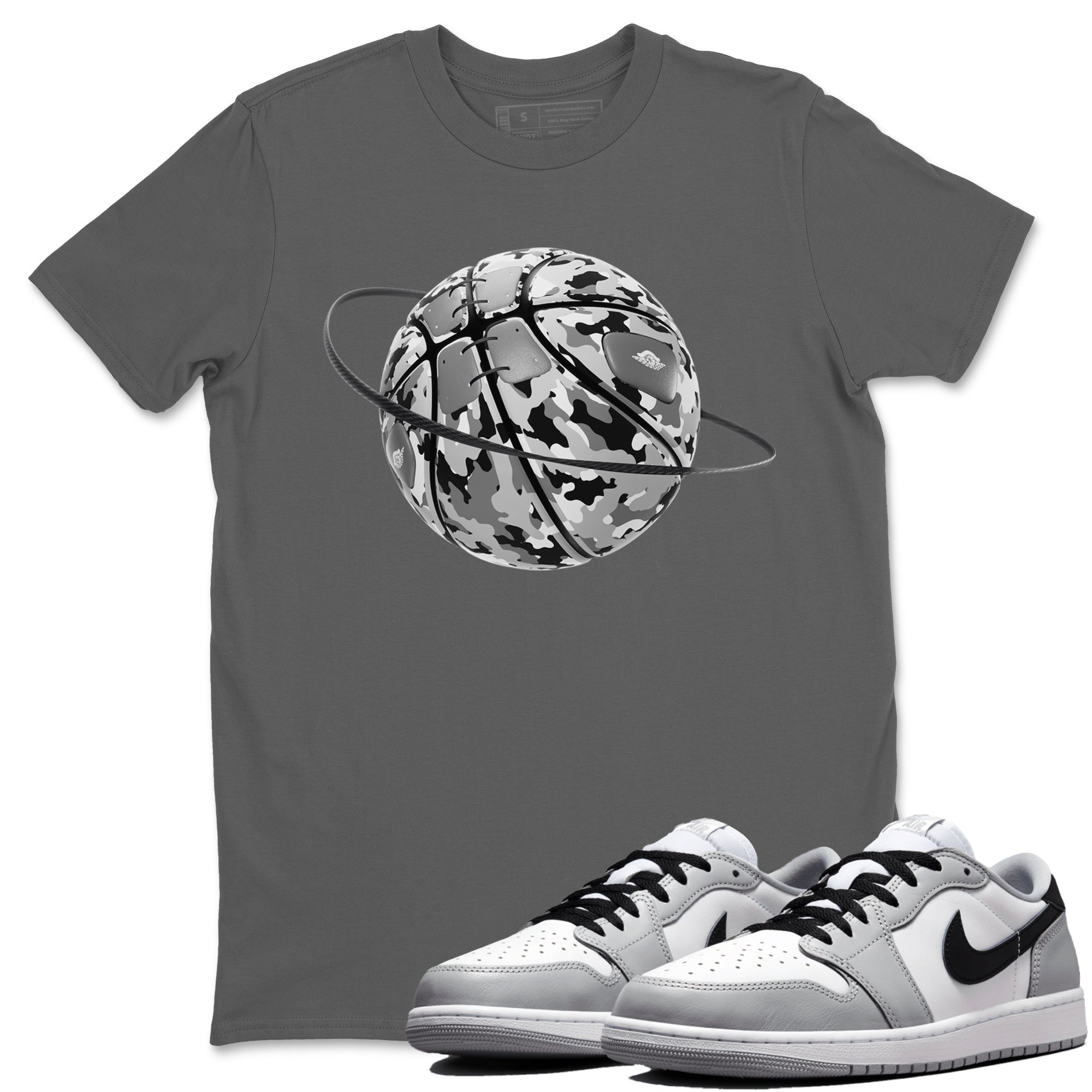 Camo Basketball Planet snkmatch Tees - Air Jordan 1 Wolf Grey