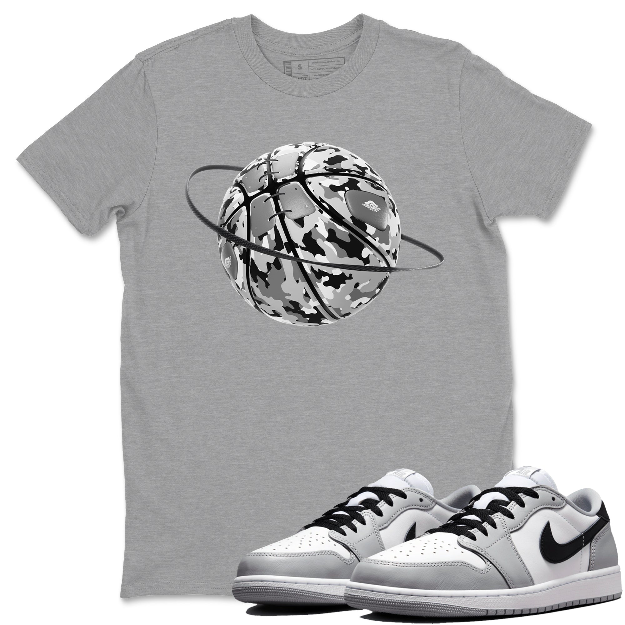 Camo Basketball Planet snkmatch Tees - Air Jordan 1 Wolf Grey