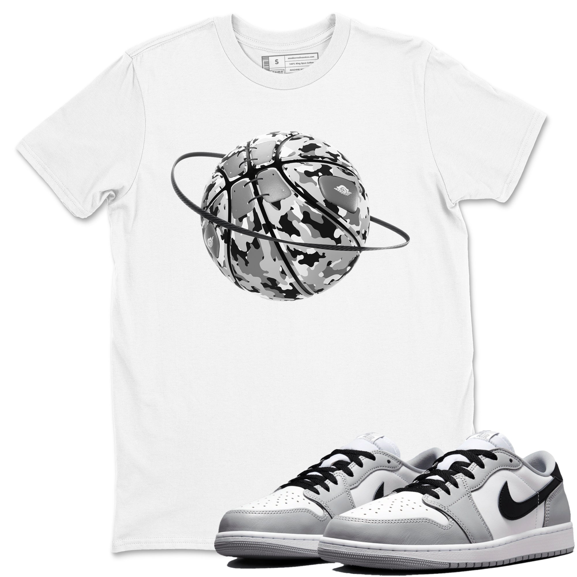 Camo Basketball Planet snkmatch Tees - Air Jordan 1 Wolf Grey