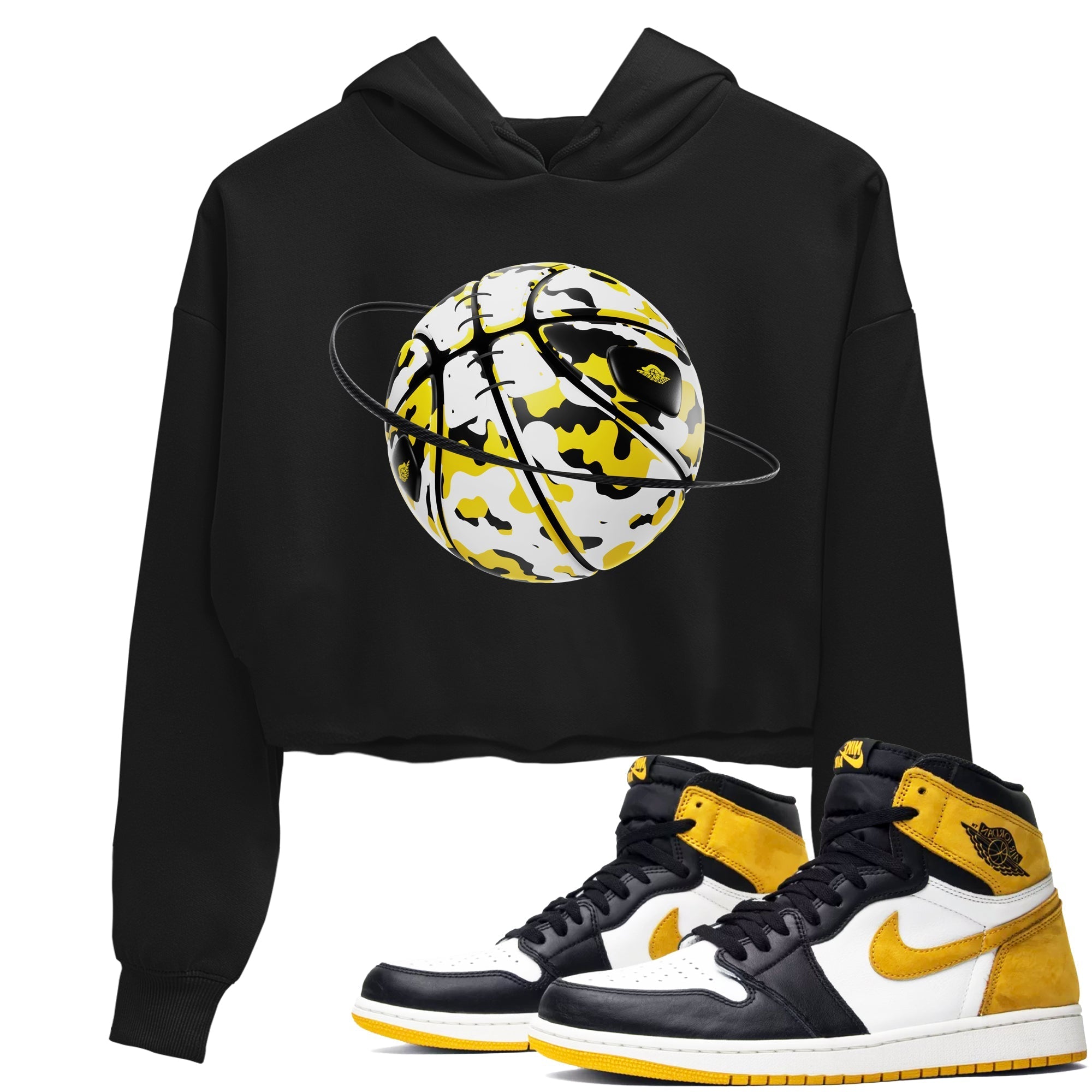 Camo Basketball Planet snkmatch Women's Top - Air Jordan 1 Yellow Ochre