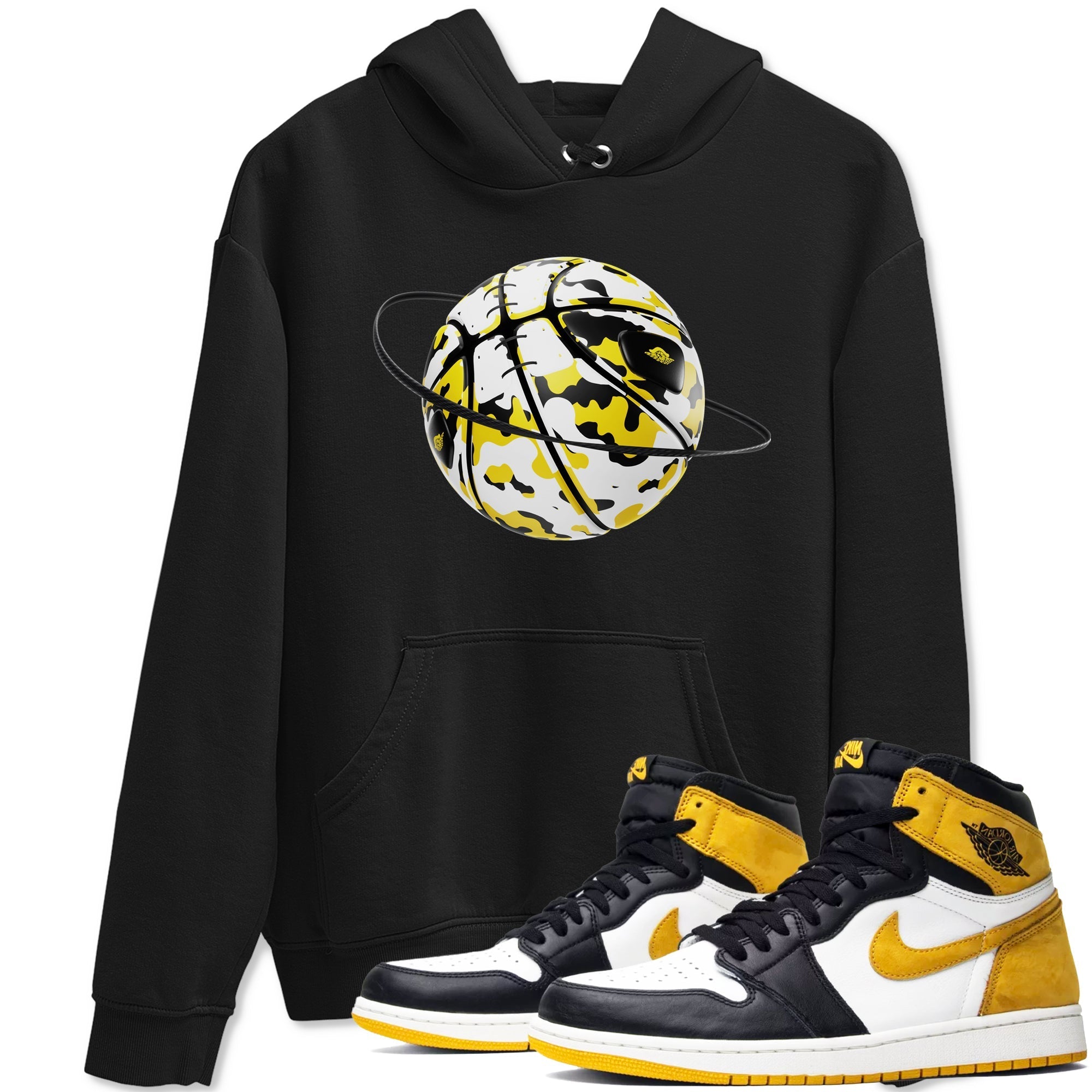 Camo Basketball Planet snkmatch Tees - Air Jordan 1 Yellow Ochre