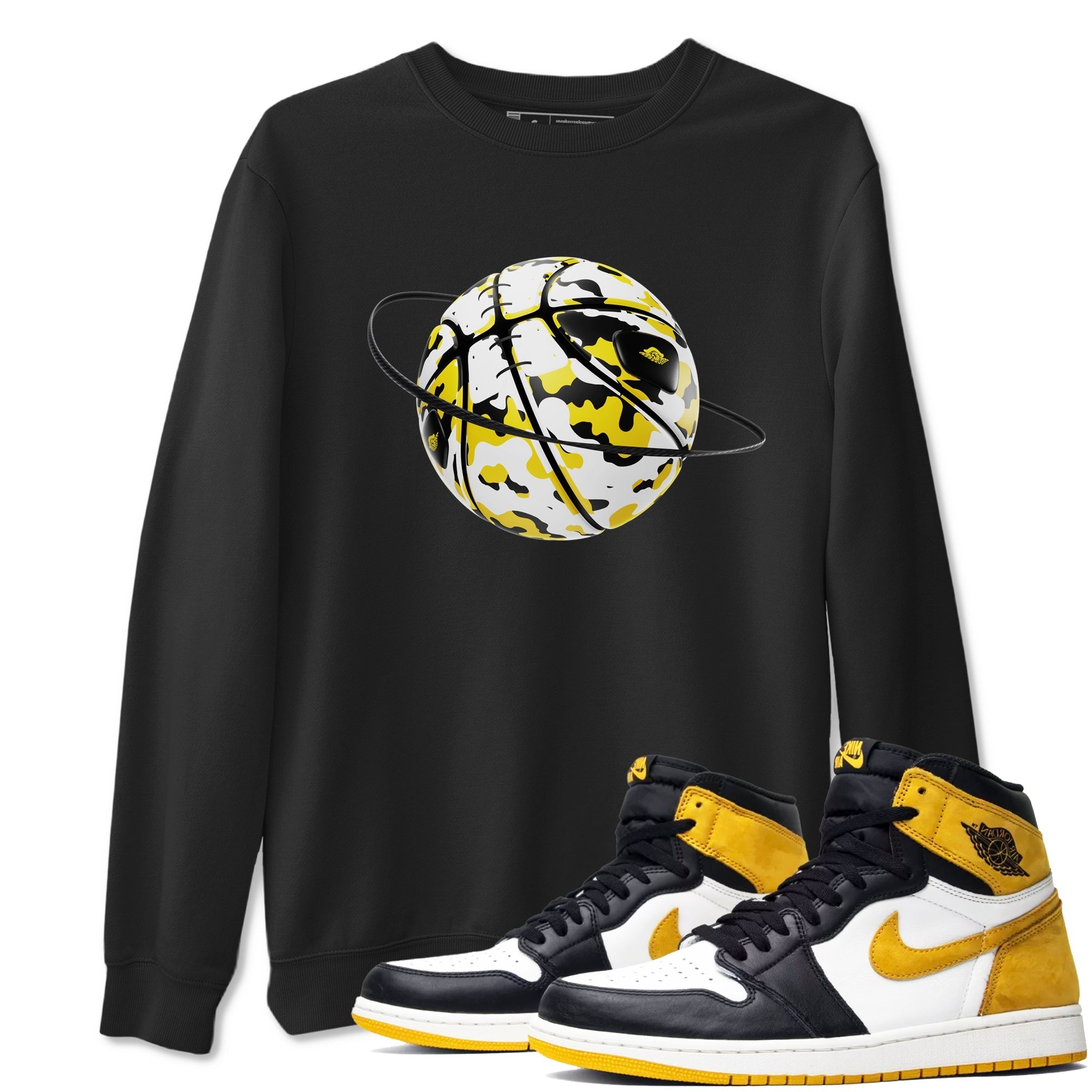 Camo Basketball Planet snkmatch Tees - Air Jordan 1 Yellow Ochre