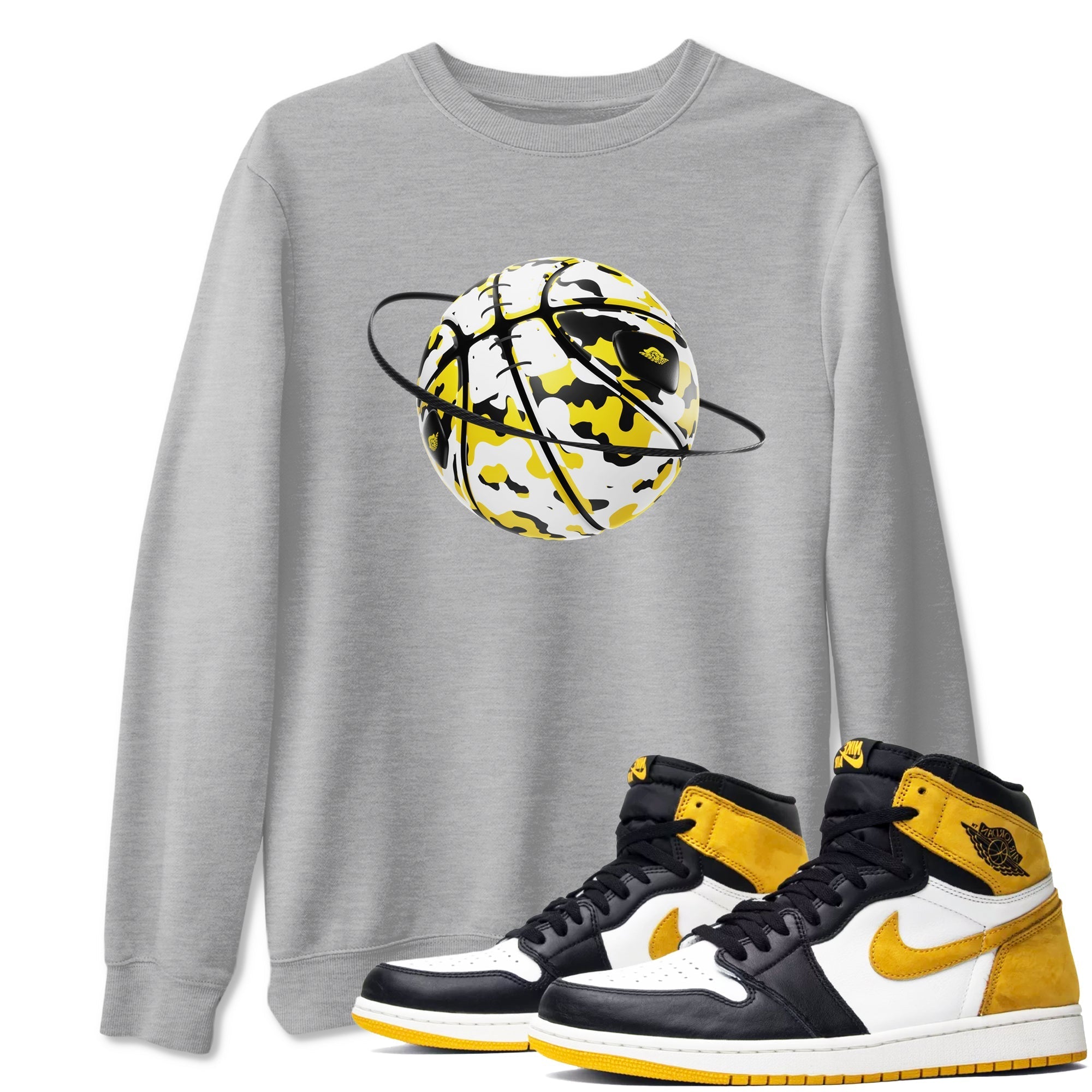 Camo Basketball Planet snkmatch Tees - Air Jordan 1 Yellow Ochre